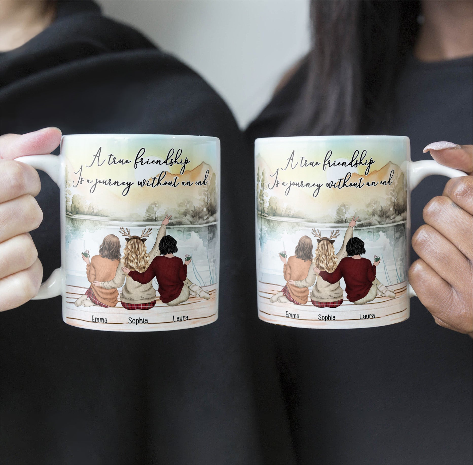 A True Friendship Is A Journey Without An End - Personalized Mug