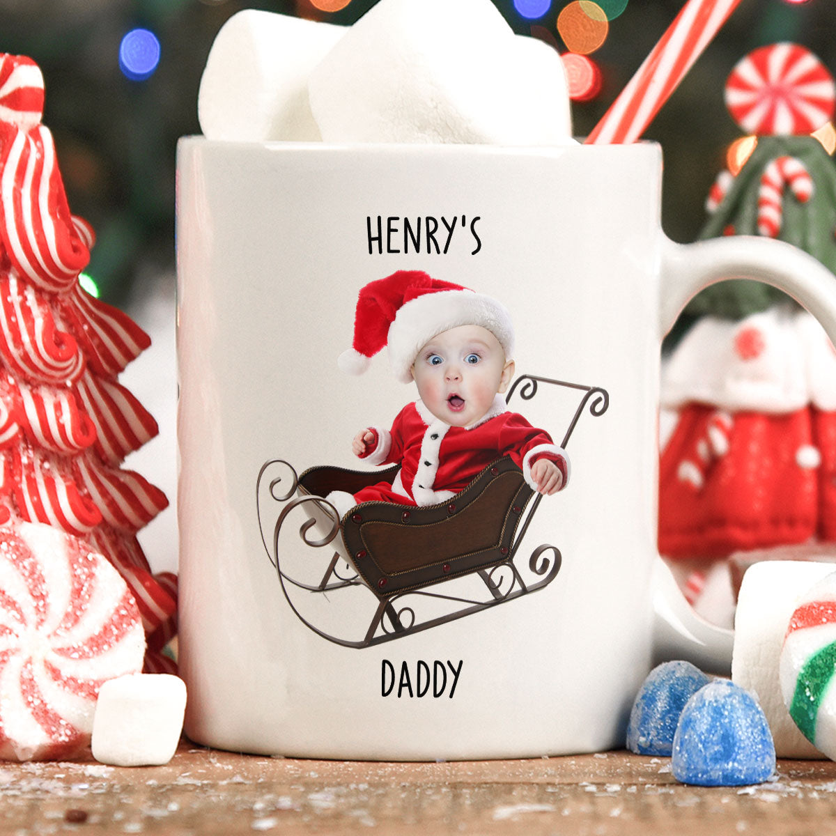 Adorable Baby Santa - Personalized Photo Mug