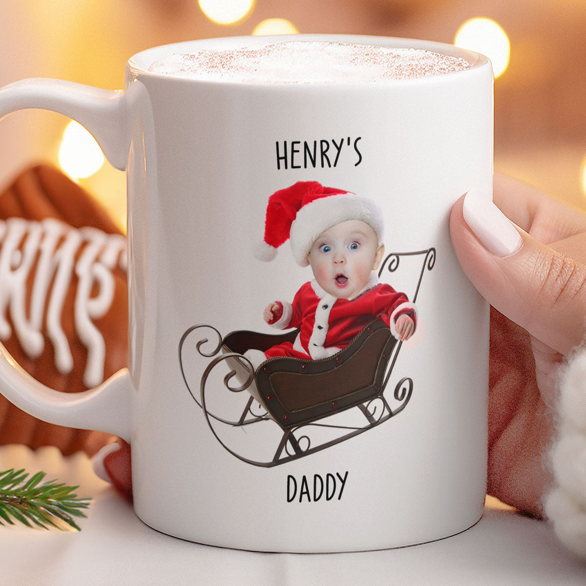 Adorable Baby Santa - Personalized Photo Mug