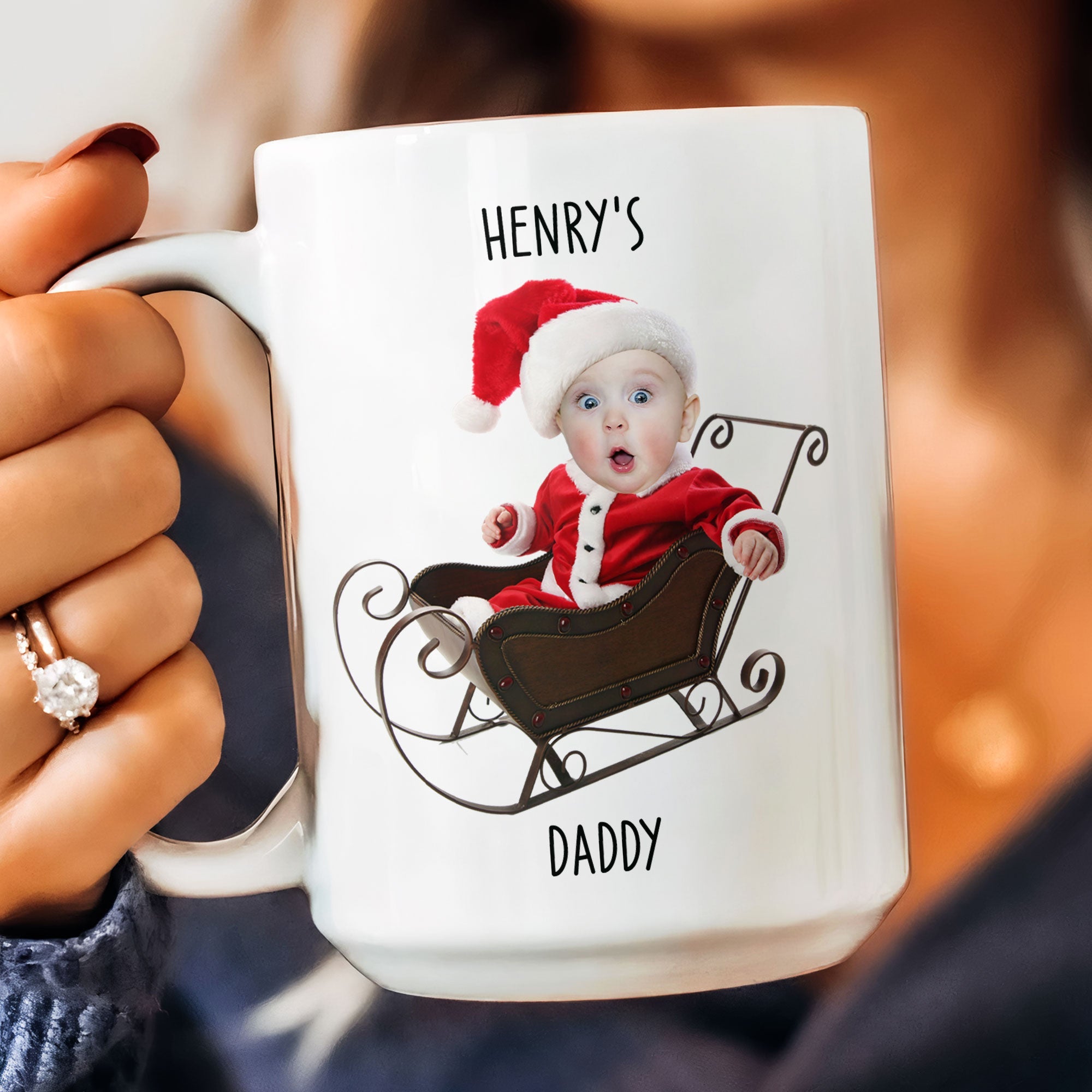 Adorable Baby Santa - Personalized Photo Mug