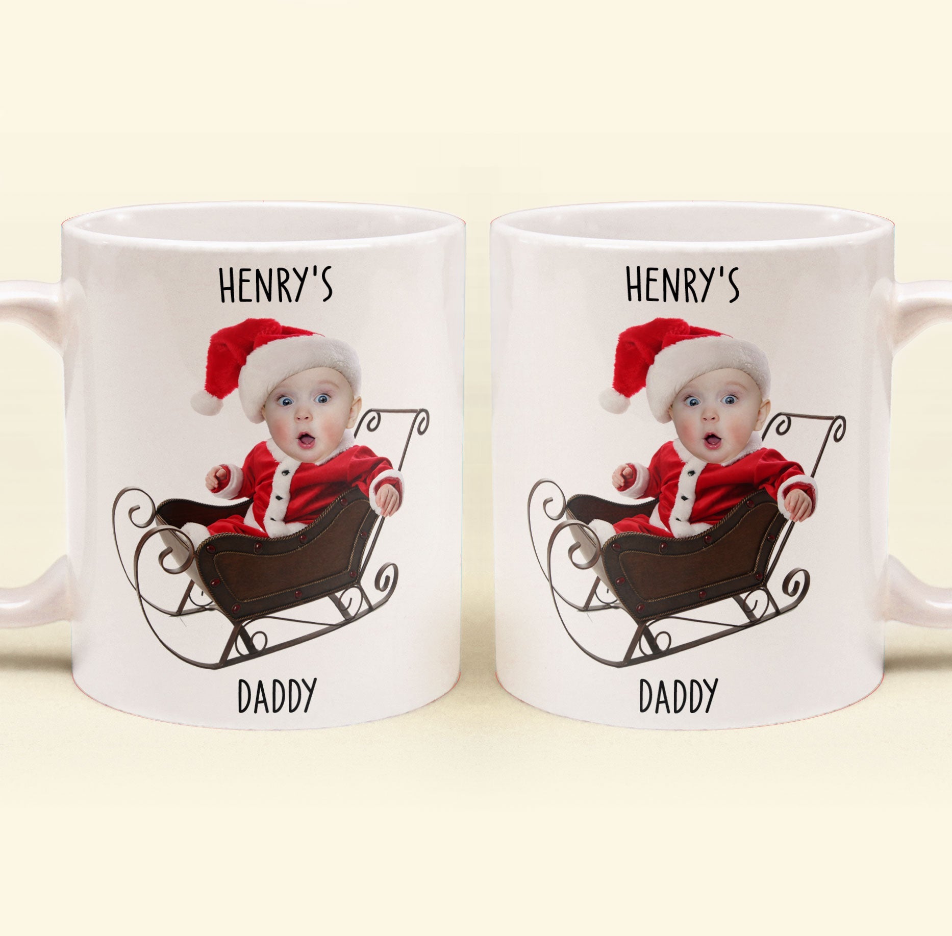 Adorable Baby Santa - Personalized Photo Mug