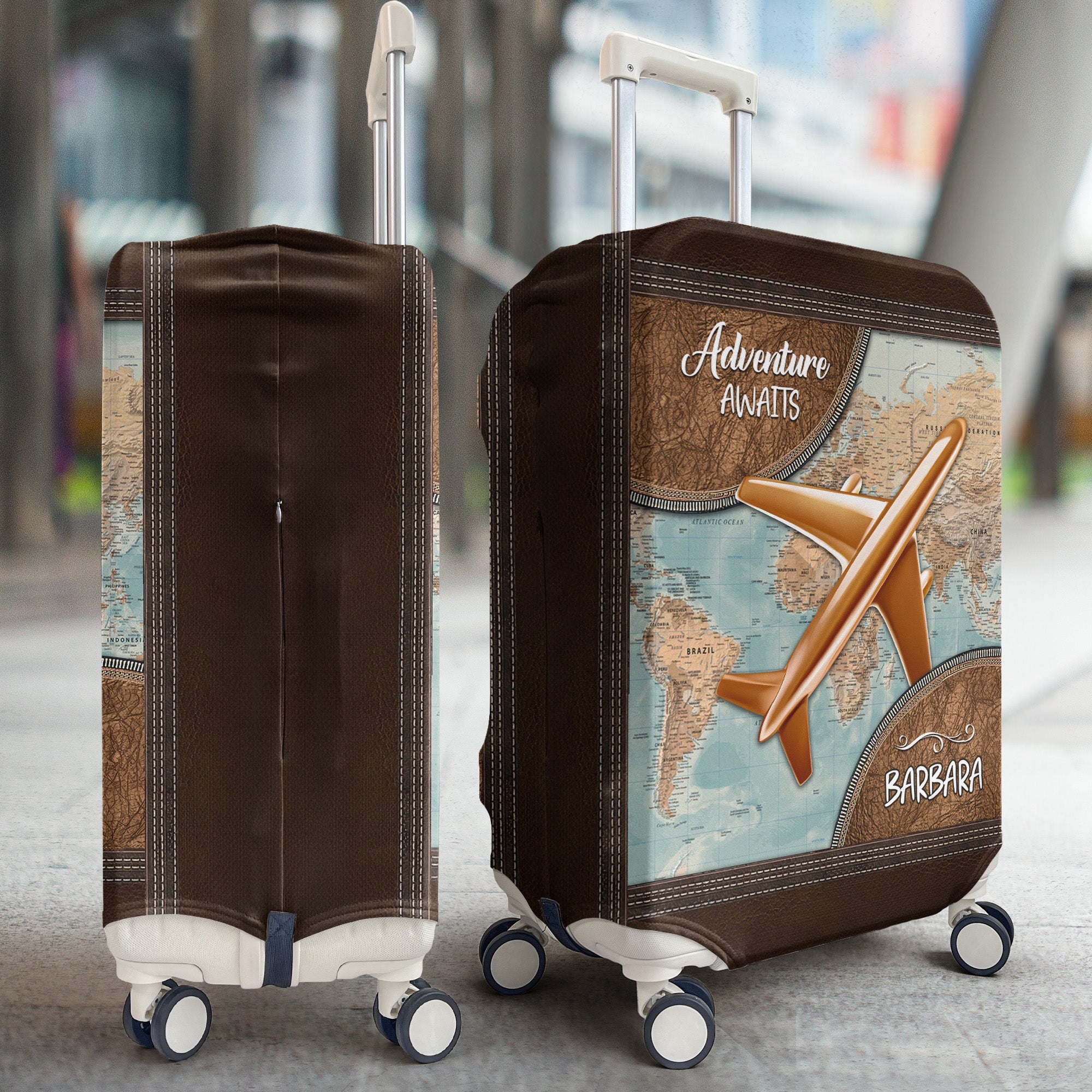 Adventure Awaits - Personalized Luggage Cover