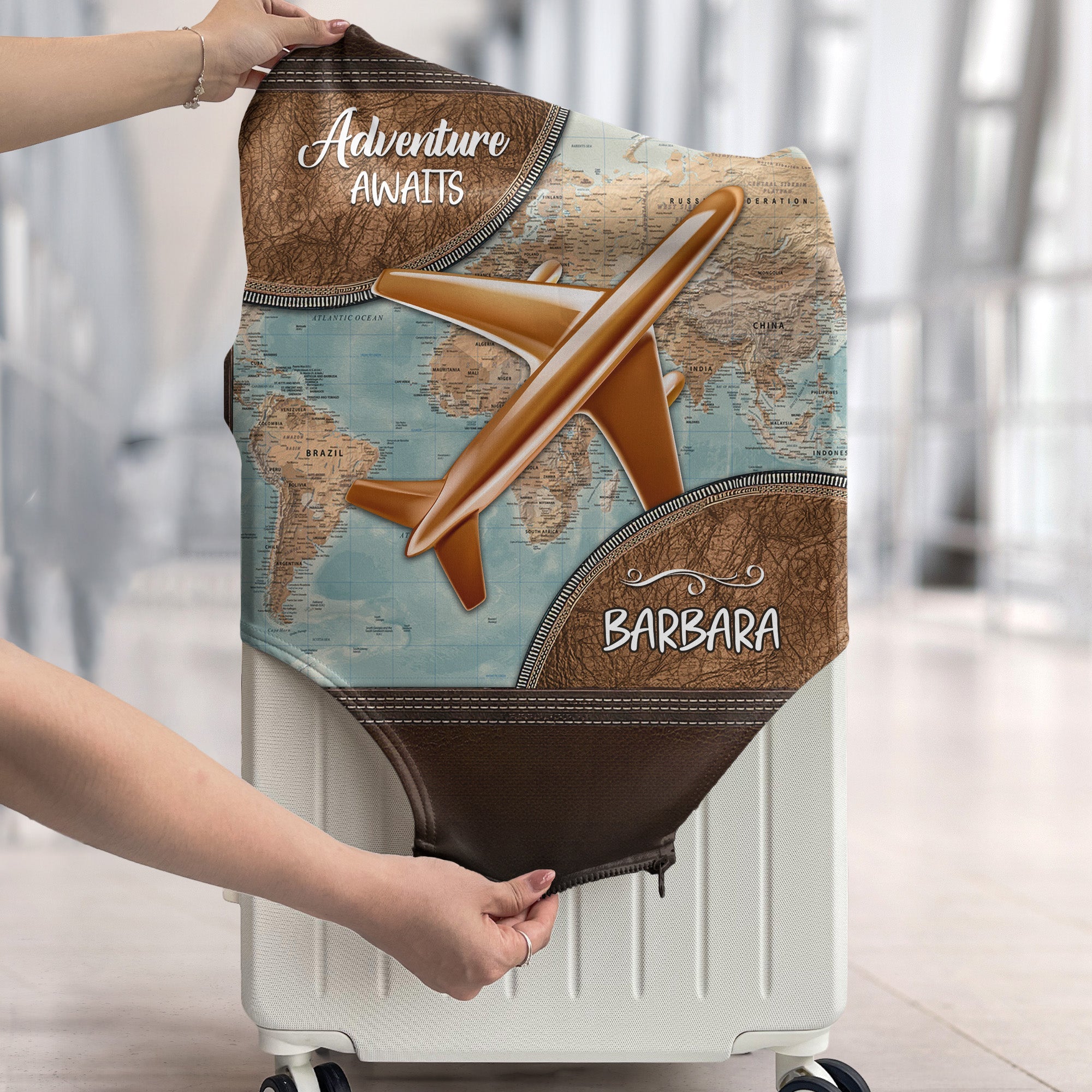 Adventure Awaits - Personalized Luggage Cover