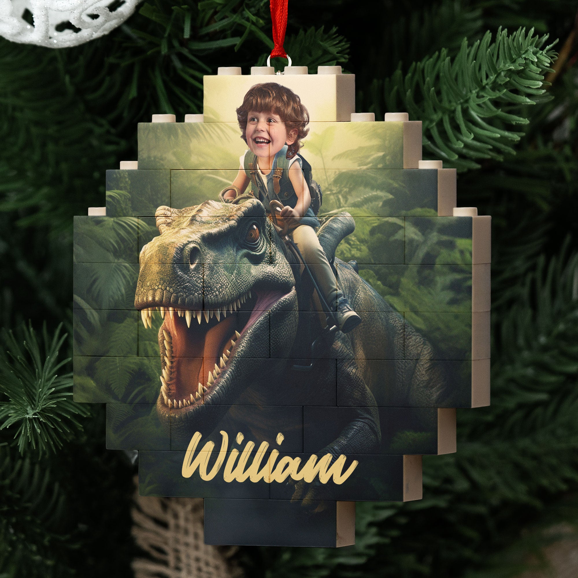 Adventure Boy - Christmas Gift For Son, Grandson, Kids - Personalized Buildable Christmas Photo Ornament