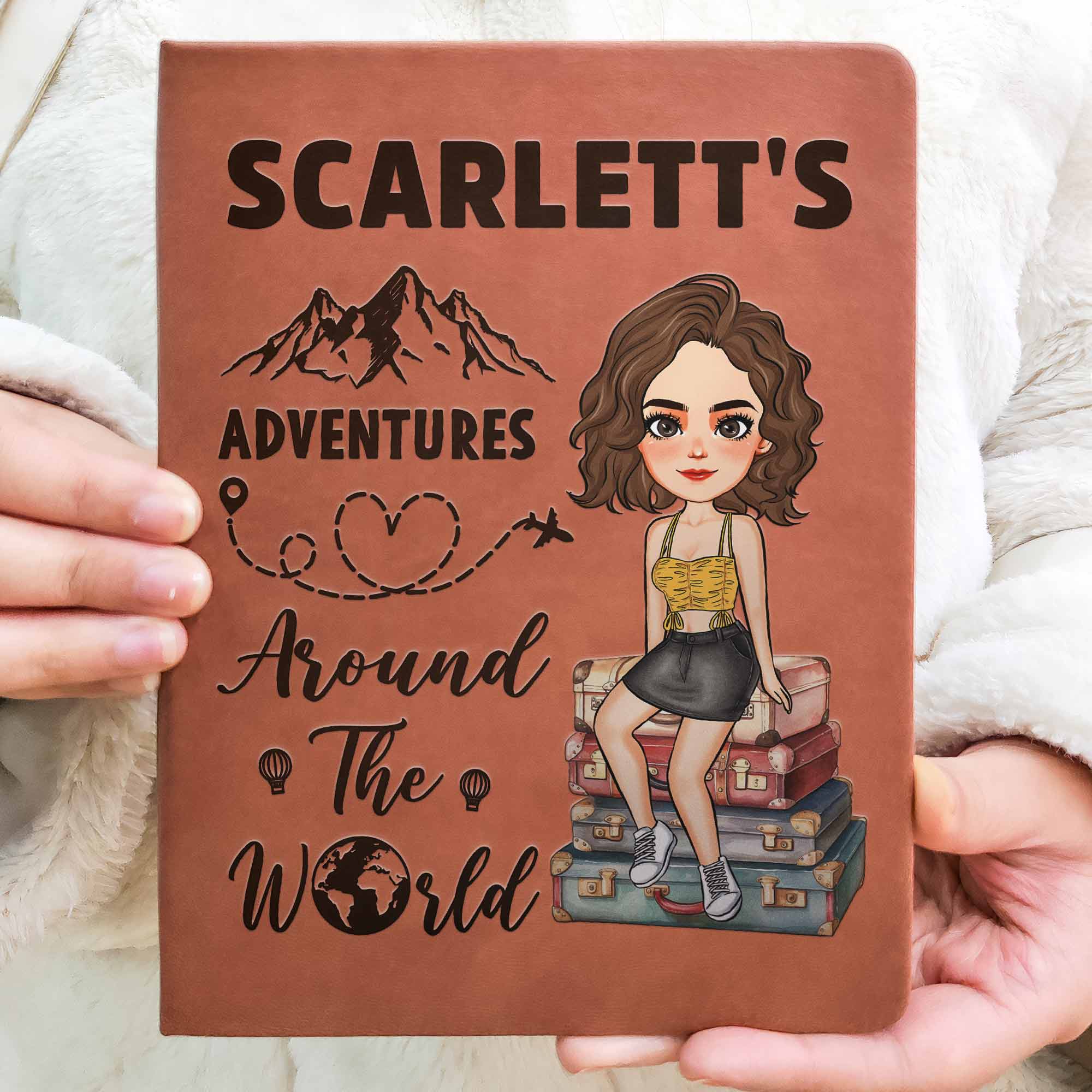 Adventures Around The World - Personalized Leather Journal