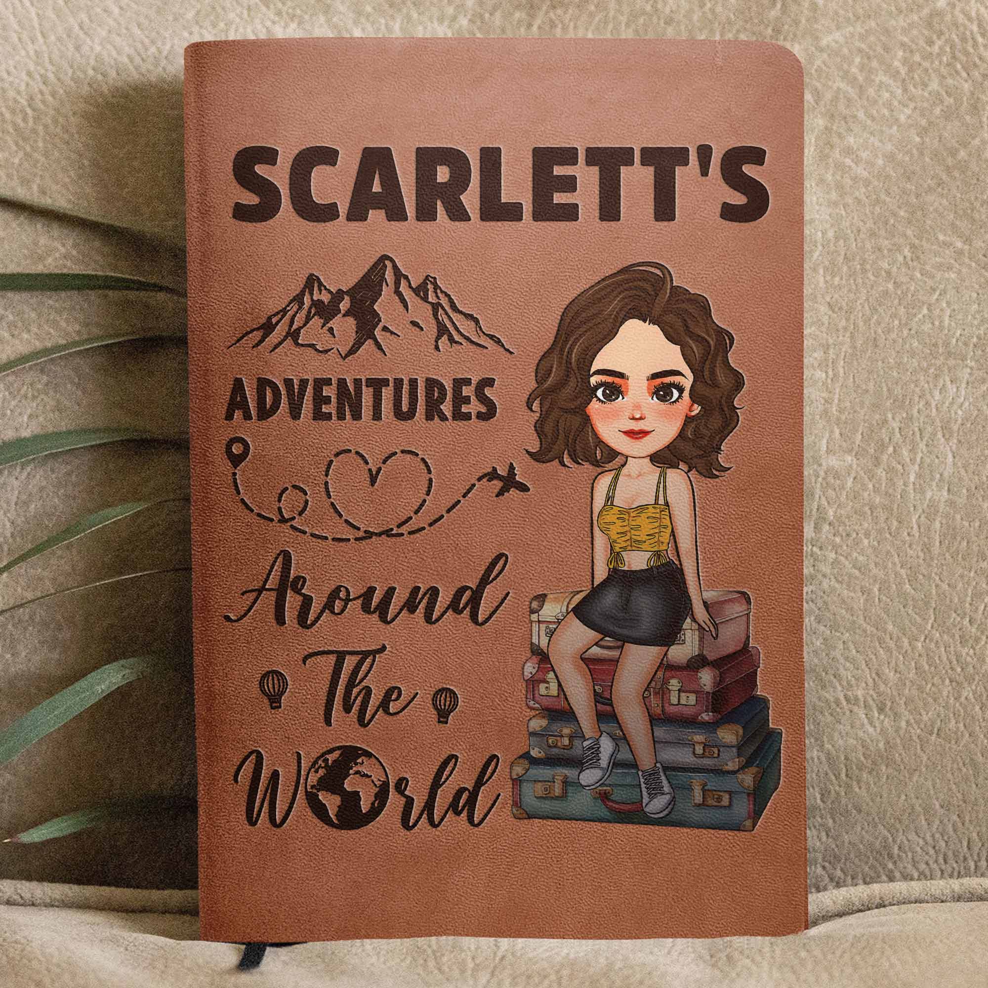 Adventures Around The World - Personalized Leather Journal