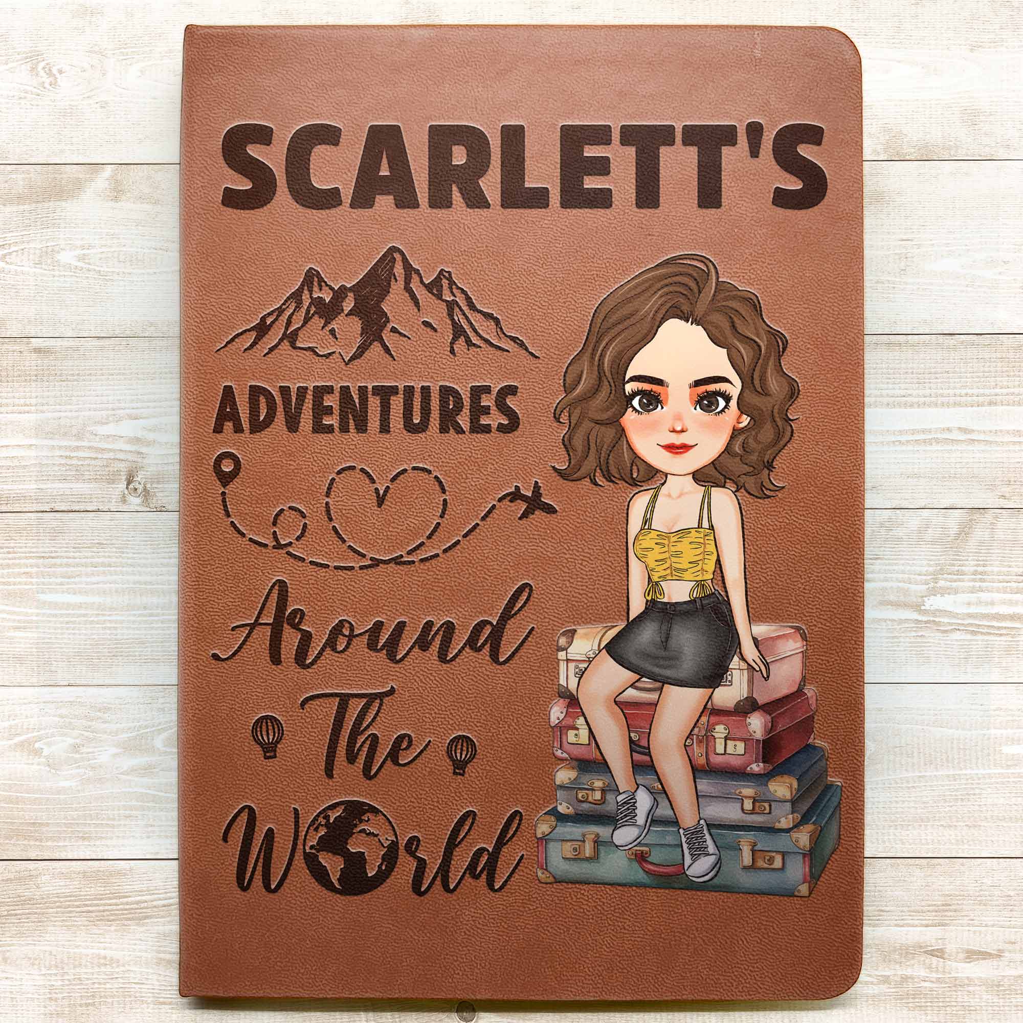 Adventures Around The World - Personalized Leather Journal