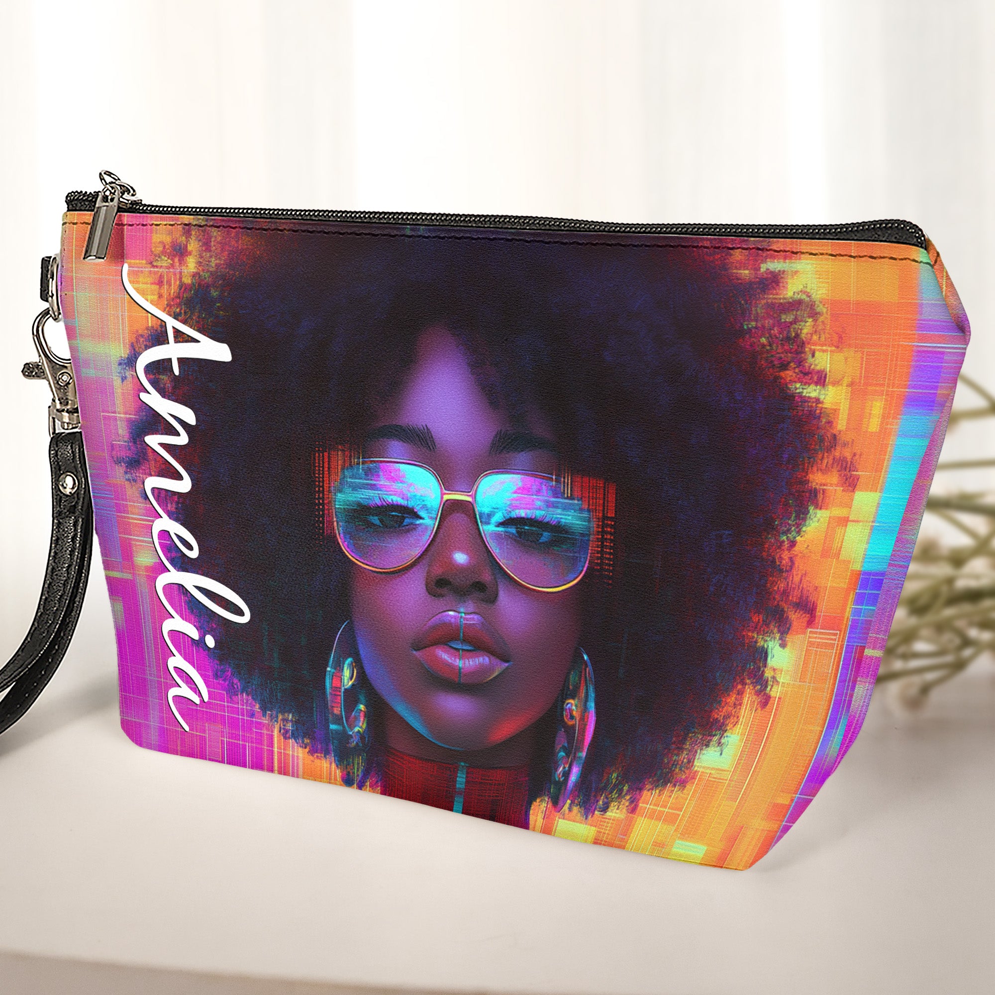 Afrofuturism - Africans American Women - Custom Name - Personalized Cosmetic Bag