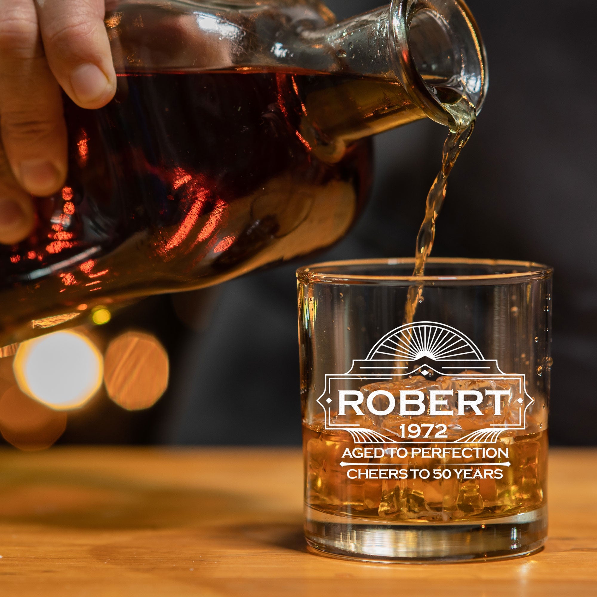 Aged To Perfection Birthday Gift - Personalized Whiskey Glass