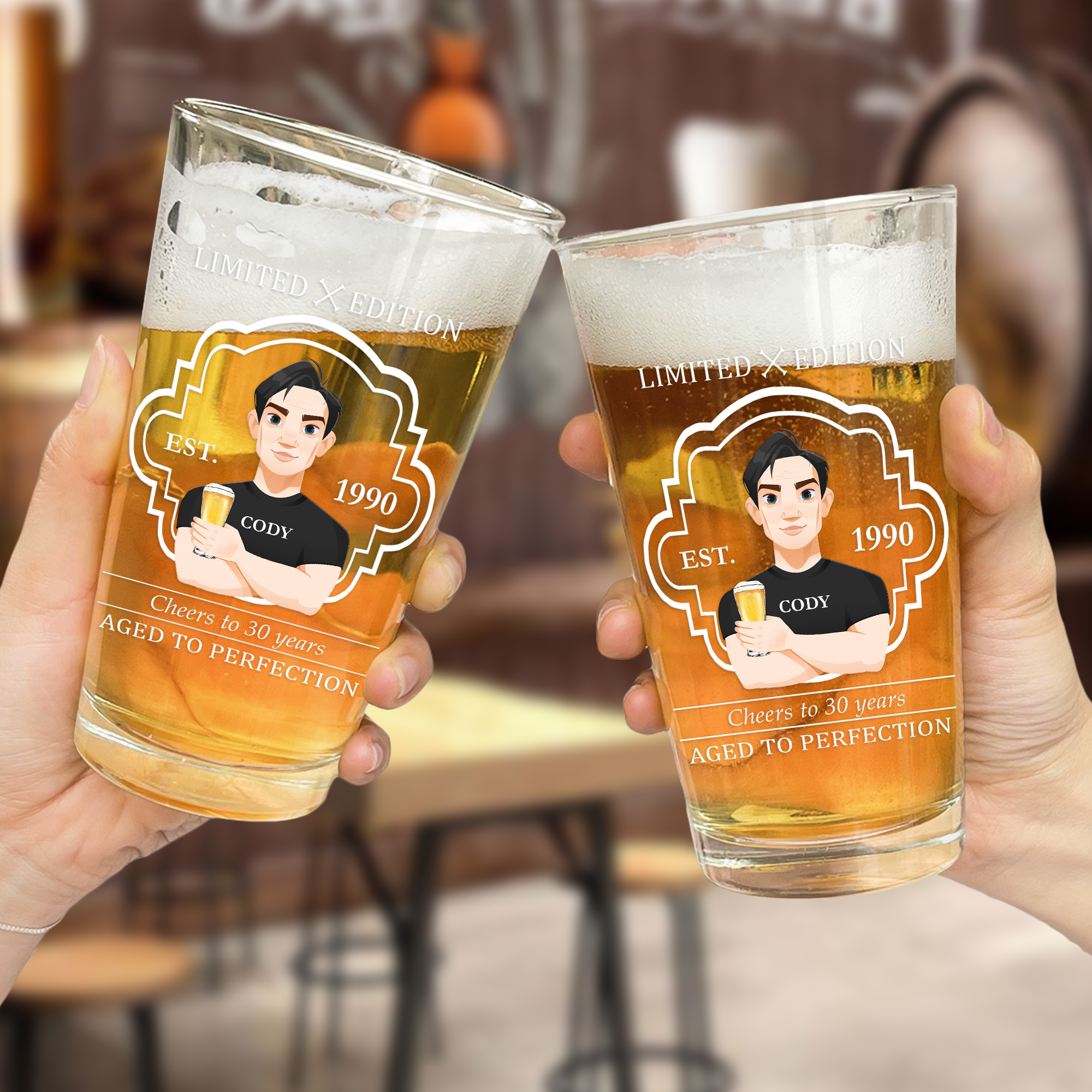 Aged To Perfection - Personalized Beer Glass