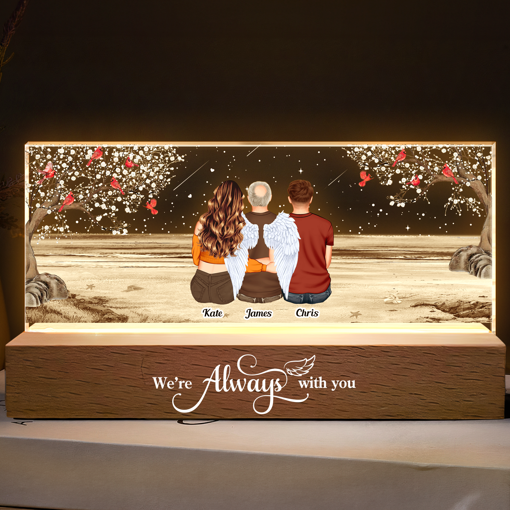 Although You Cannot See Me I'm Always With You - Personalized LED Night Light