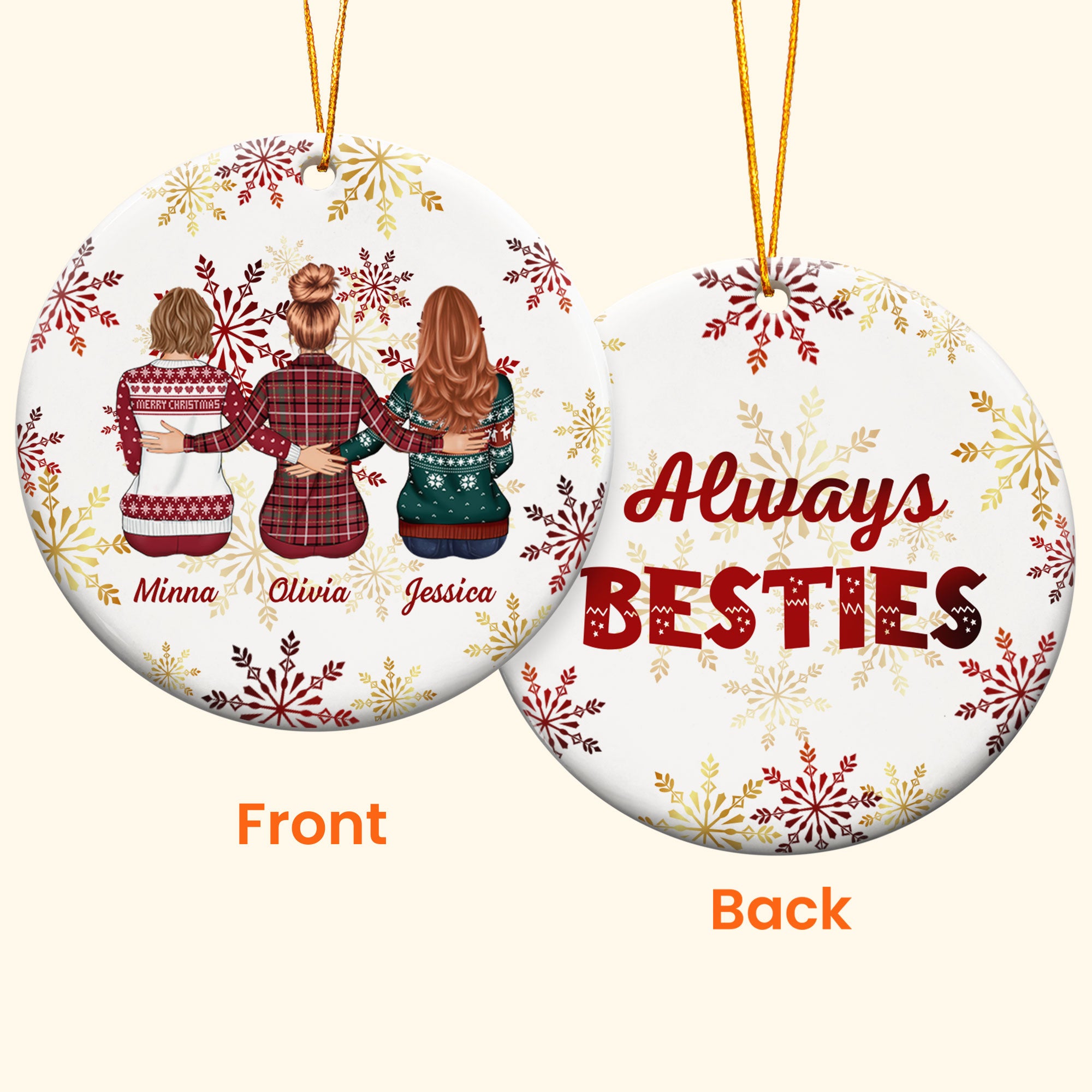 Always Besties Friendship Gifts - Personalized Ceramic Ornament