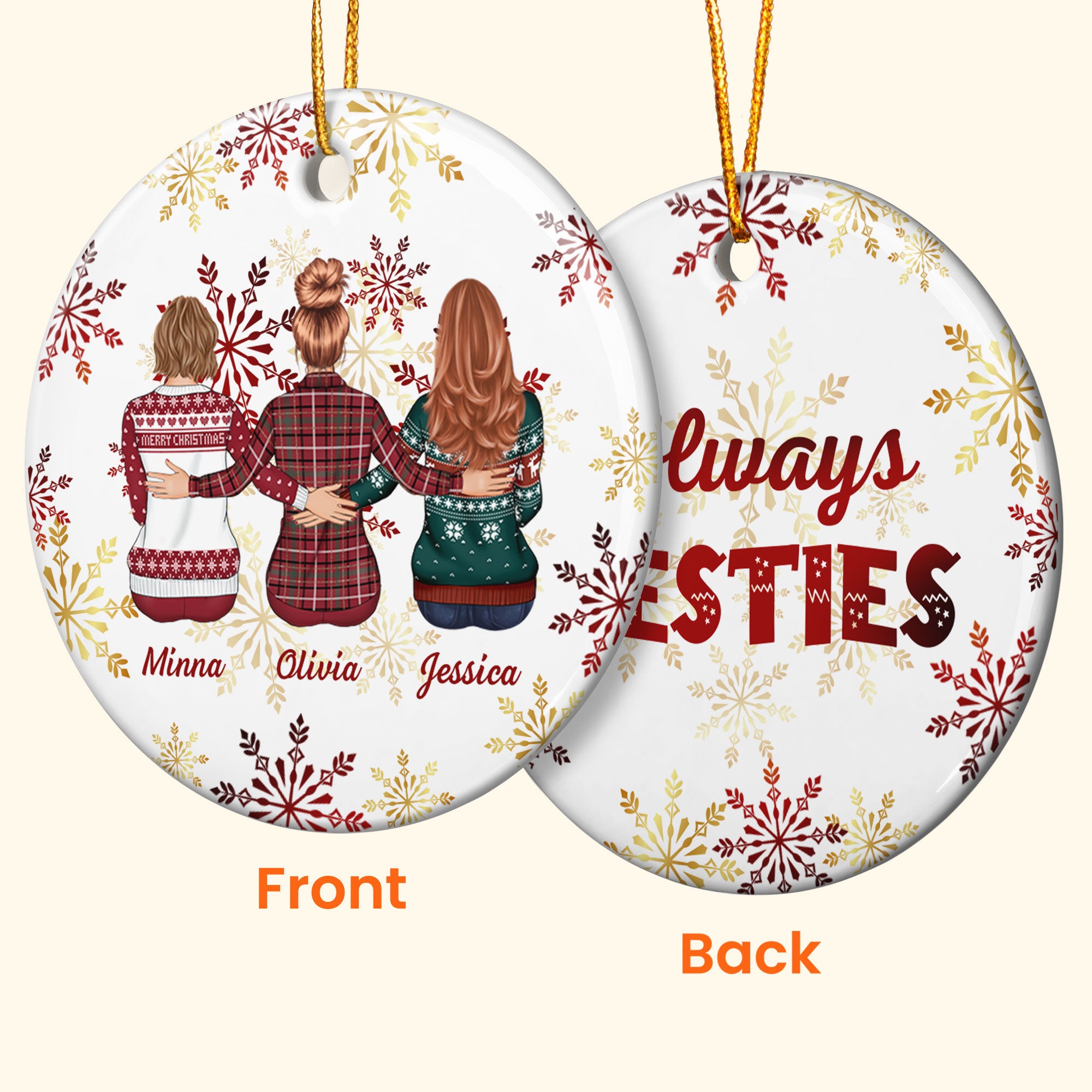 Always Besties Friendship Gifts - Personalized Ceramic Ornament