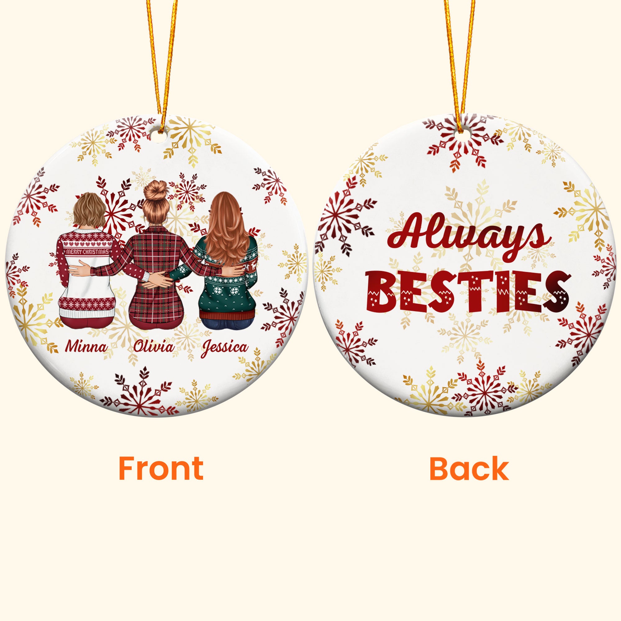 Always Besties Friendship Gifts - Personalized Ceramic Ornament