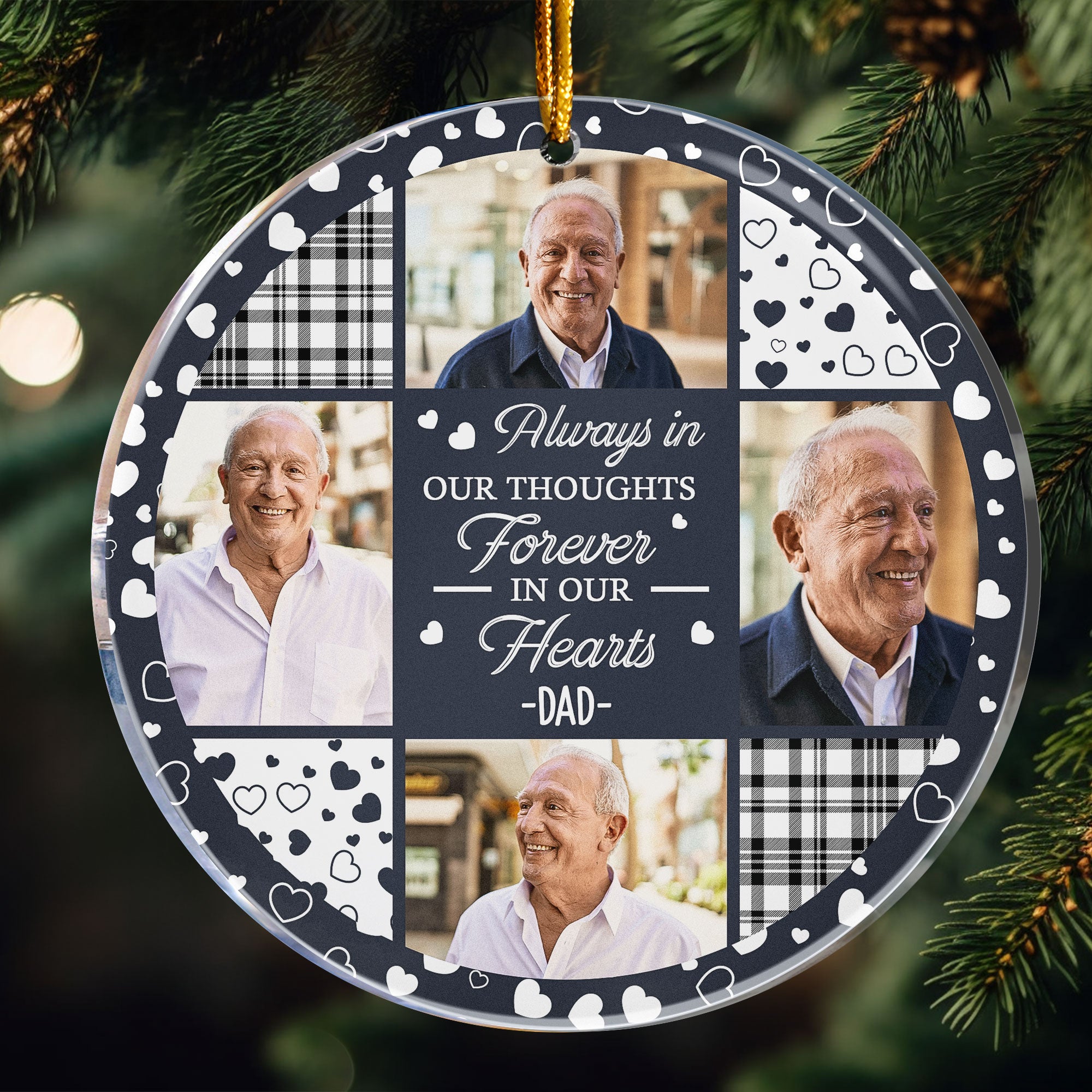 Always In Our Thoughts Forever In Our Hearts - Personalized Acrylic Photo Ornament