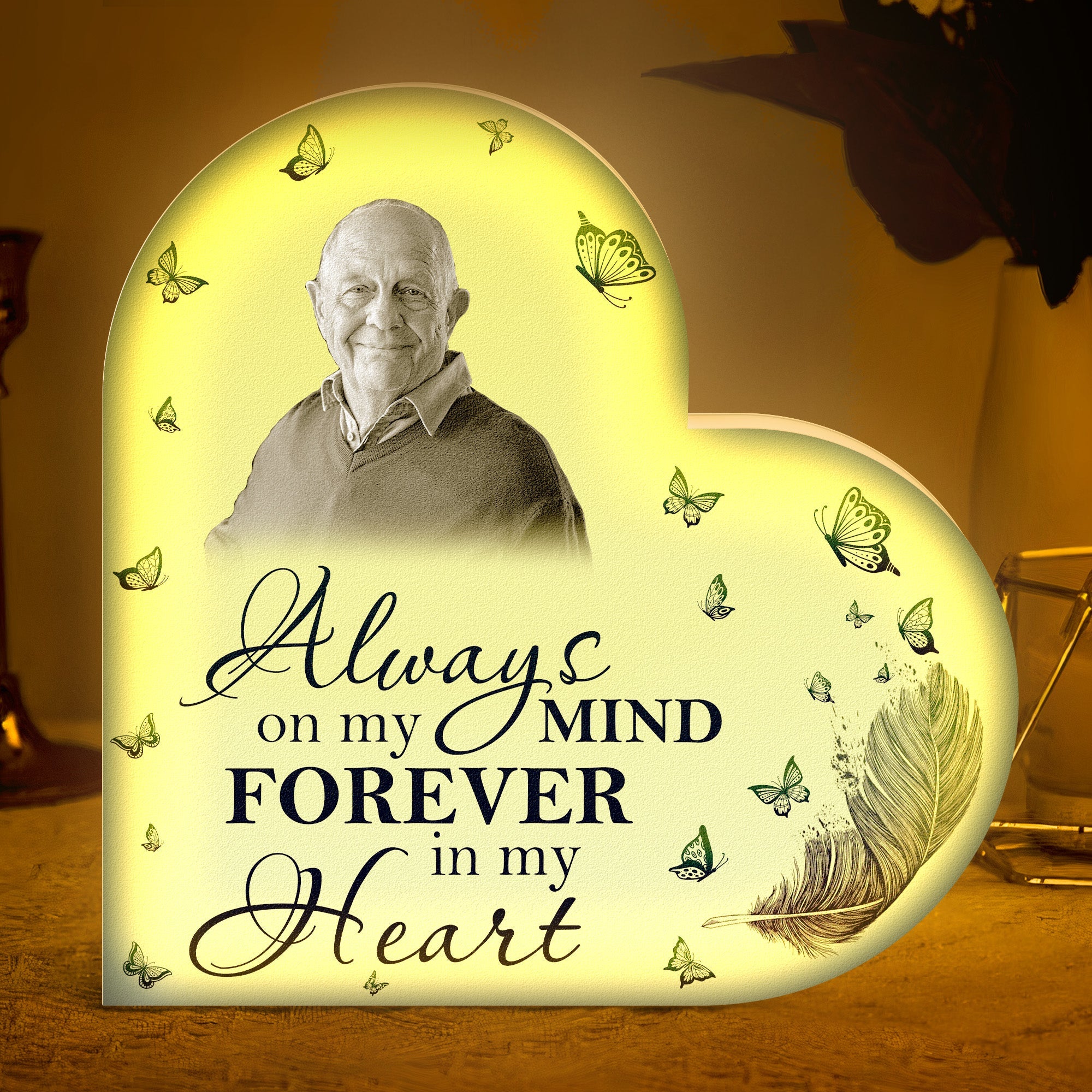 Always On My Mind Forever In My Heart - Personalized Photo Light Box