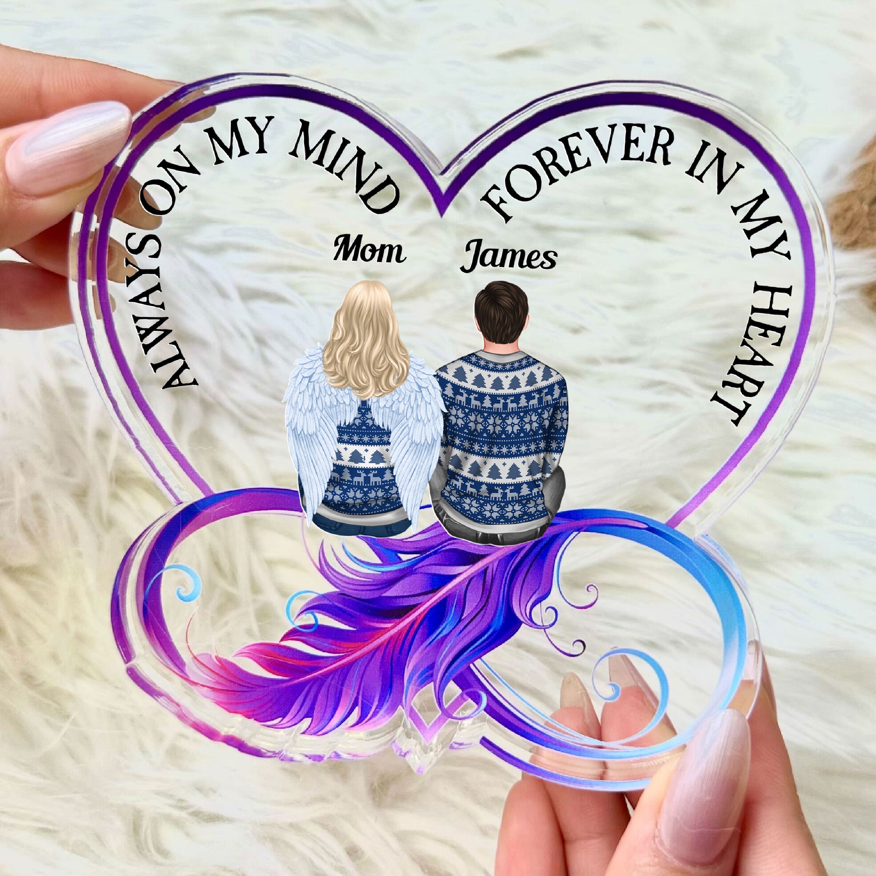 Always On My Mind Memorial - Personalized Infinity Shaped Acrylic Plaque