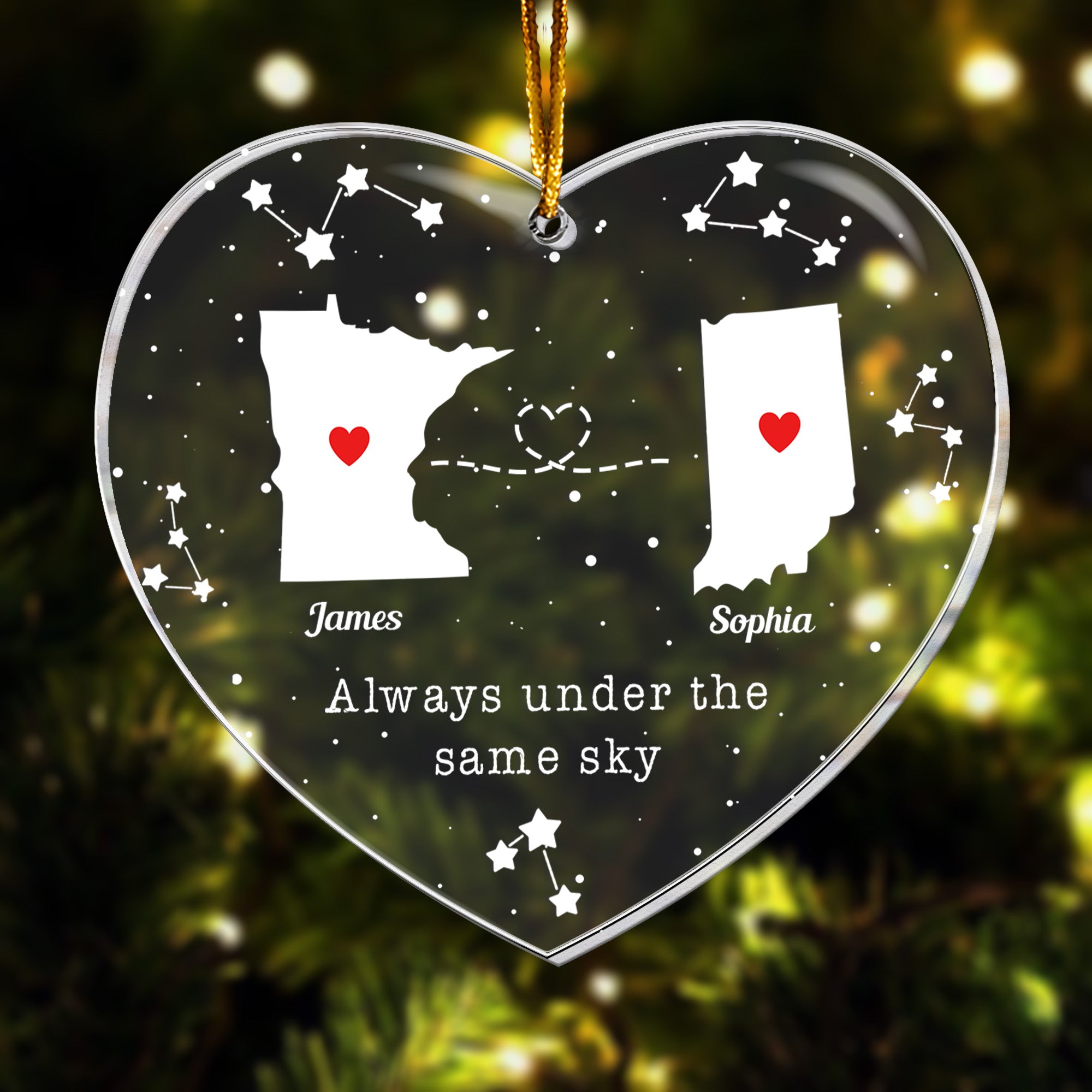 Always Under The Same Sky Gift For Couple - Personalized Acrylic Ornament