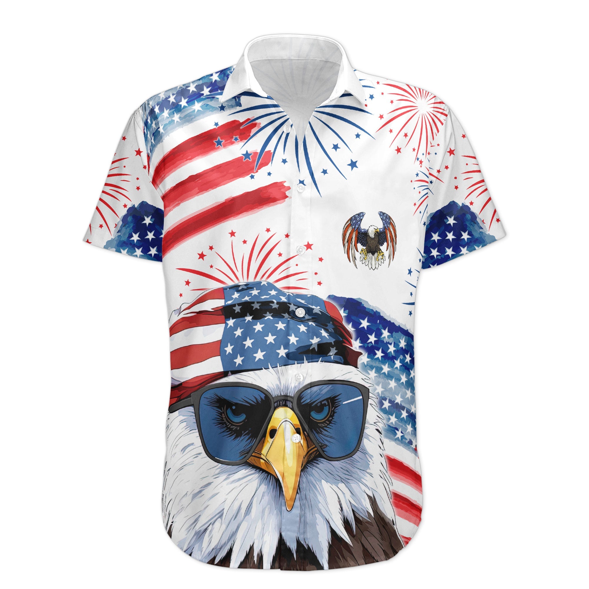 American Dad Grandpa Papa Patriotic - Personalized Back Printed Hawaiian Shirt