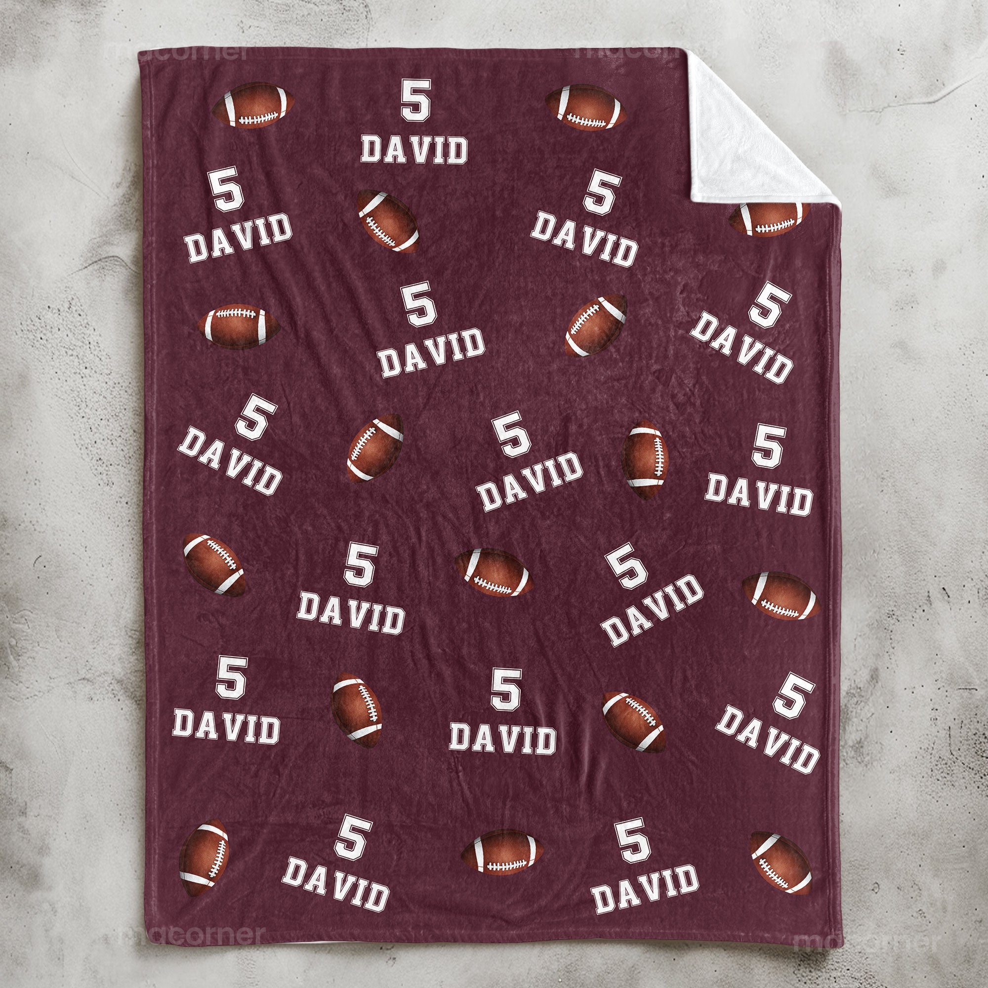 American Football Custom Name, Number - Personalized Blanket