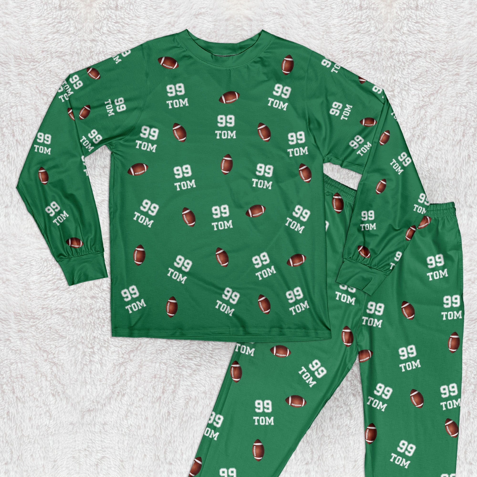 American Football Custom Name, Number - Personalized Pajamas Set