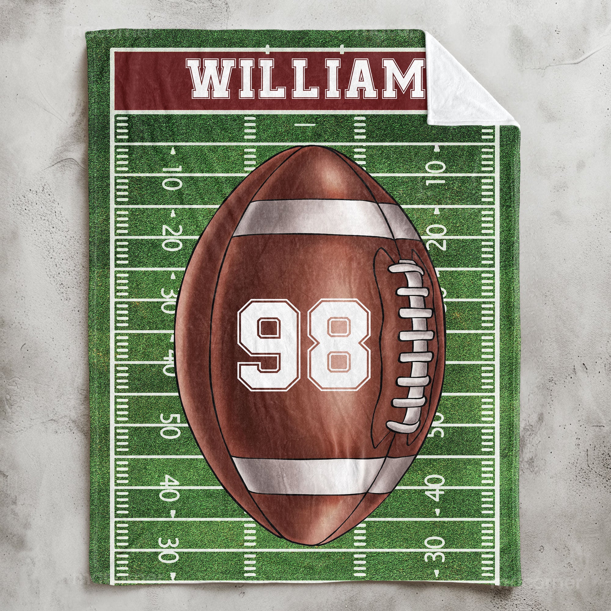 American Football Field Custom Name - Personalized Blanket