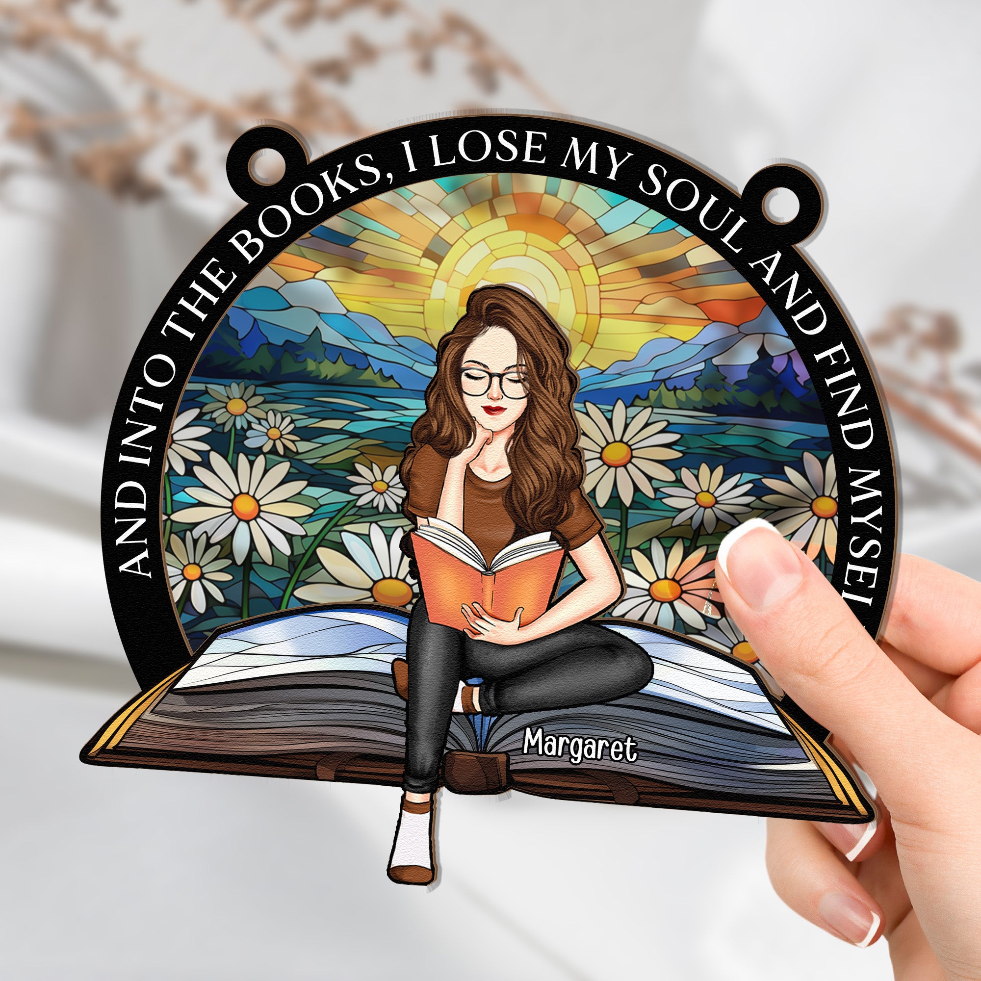 And Into The Books - Personalized Window Hanging Suncatcher Ornament