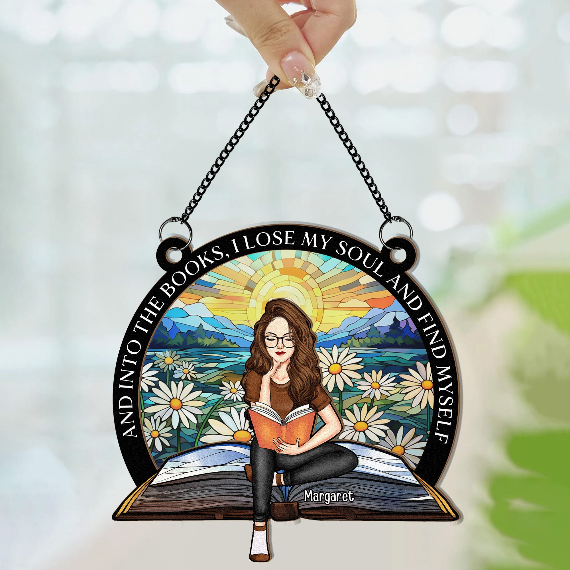 And Into The Books - Personalized Window Hanging Suncatcher Ornament