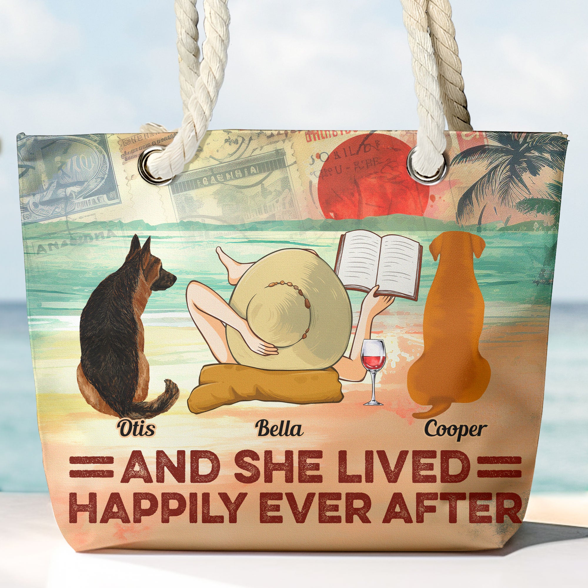 And She Lived Happily Ever After - Personalized Beach Bag