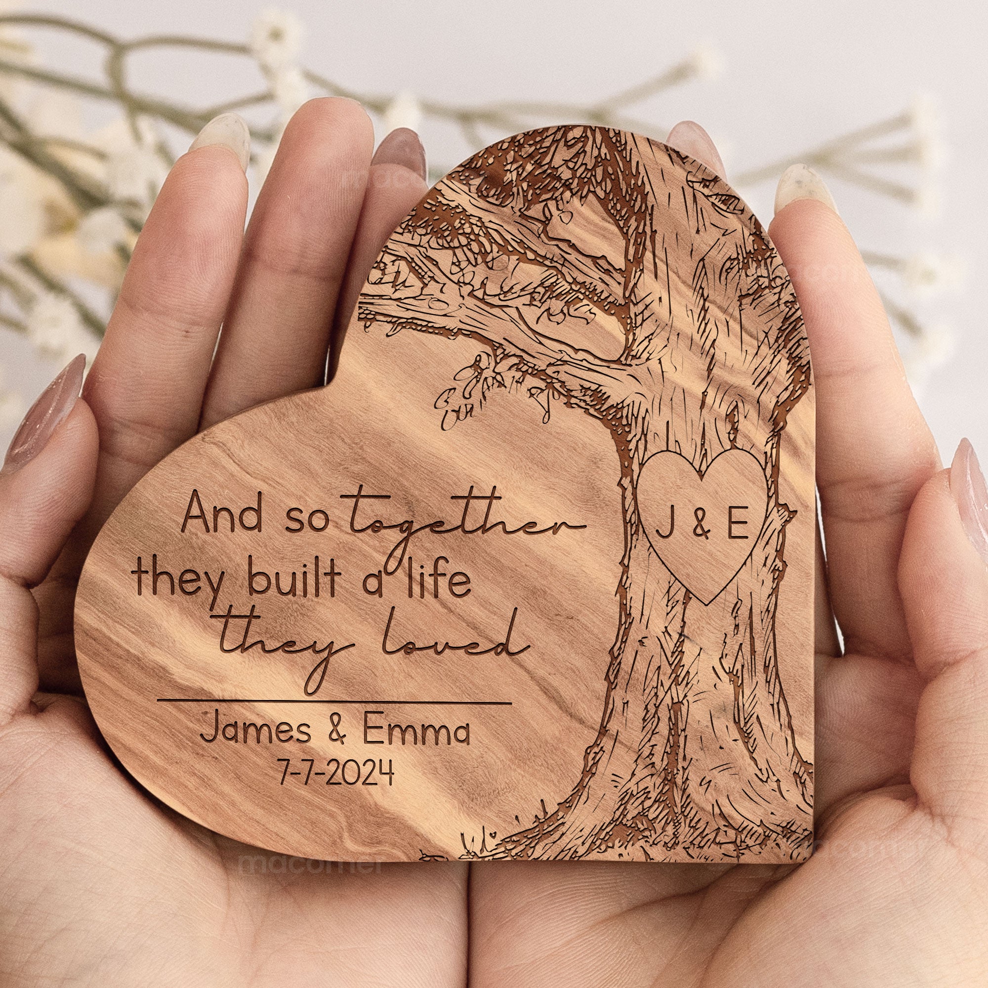 And So Together They Built A Life They Loved - Personalized Engraved Wood Plaque