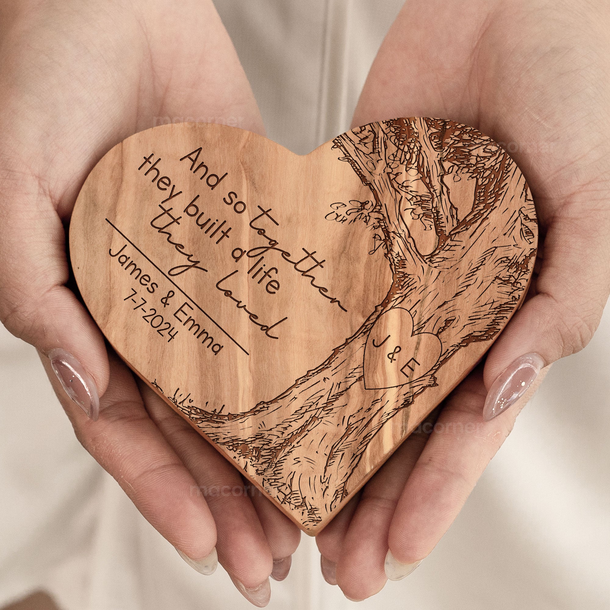 And So Together They Built A Life They Loved - Personalized Engraved Wood Plaque