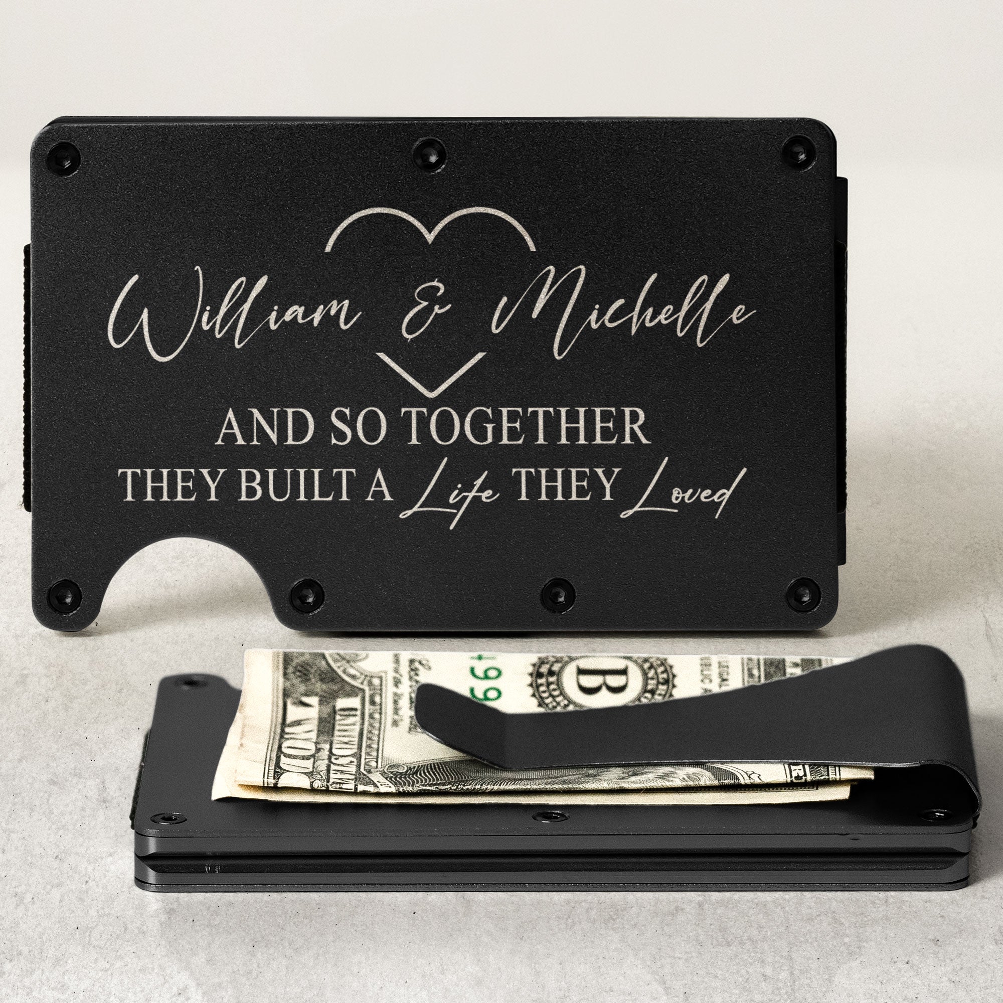 And So Together They Built A Life They Loved - Personalized Metal Card Holder