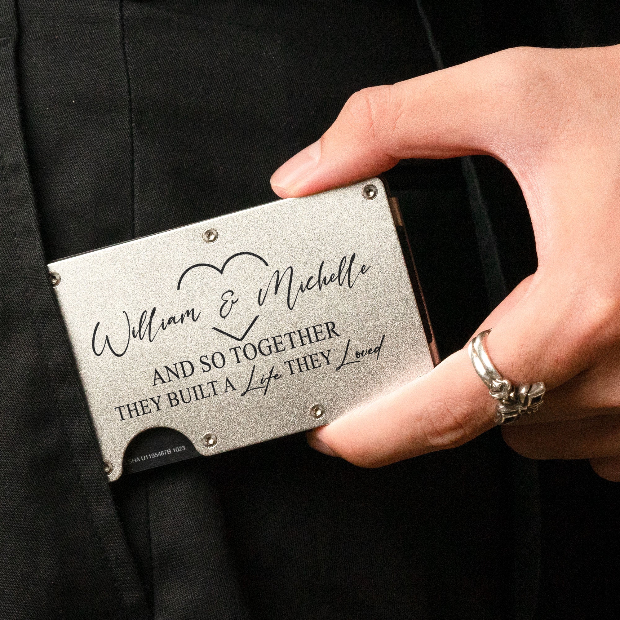 And So Together They Built A Life They Loved - Personalized Metal Card Holder