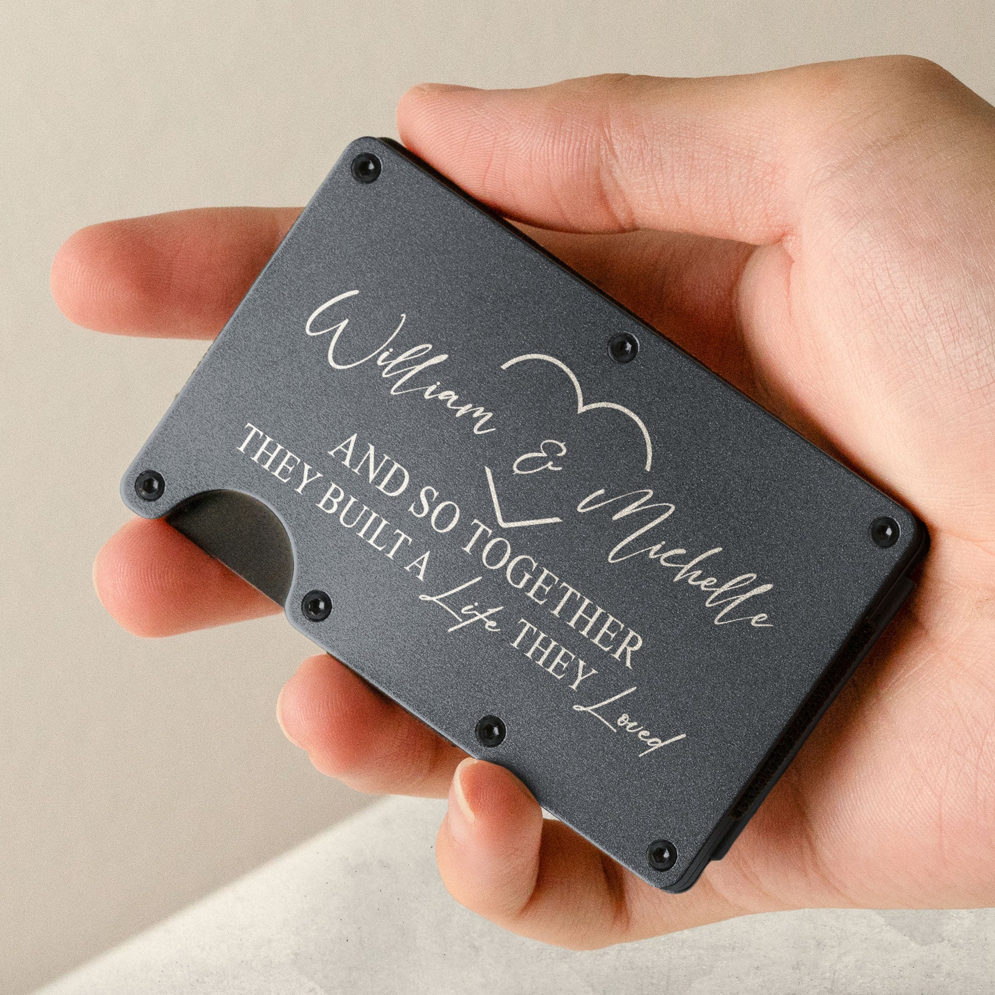 And So Together They Built A Life They Loved - Personalized Metal Card Holder