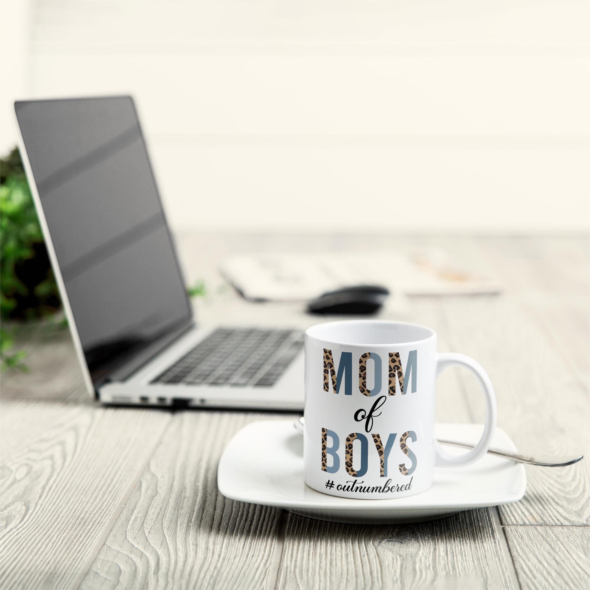 Mom Of Boys Outnumbered - Personalized Mug