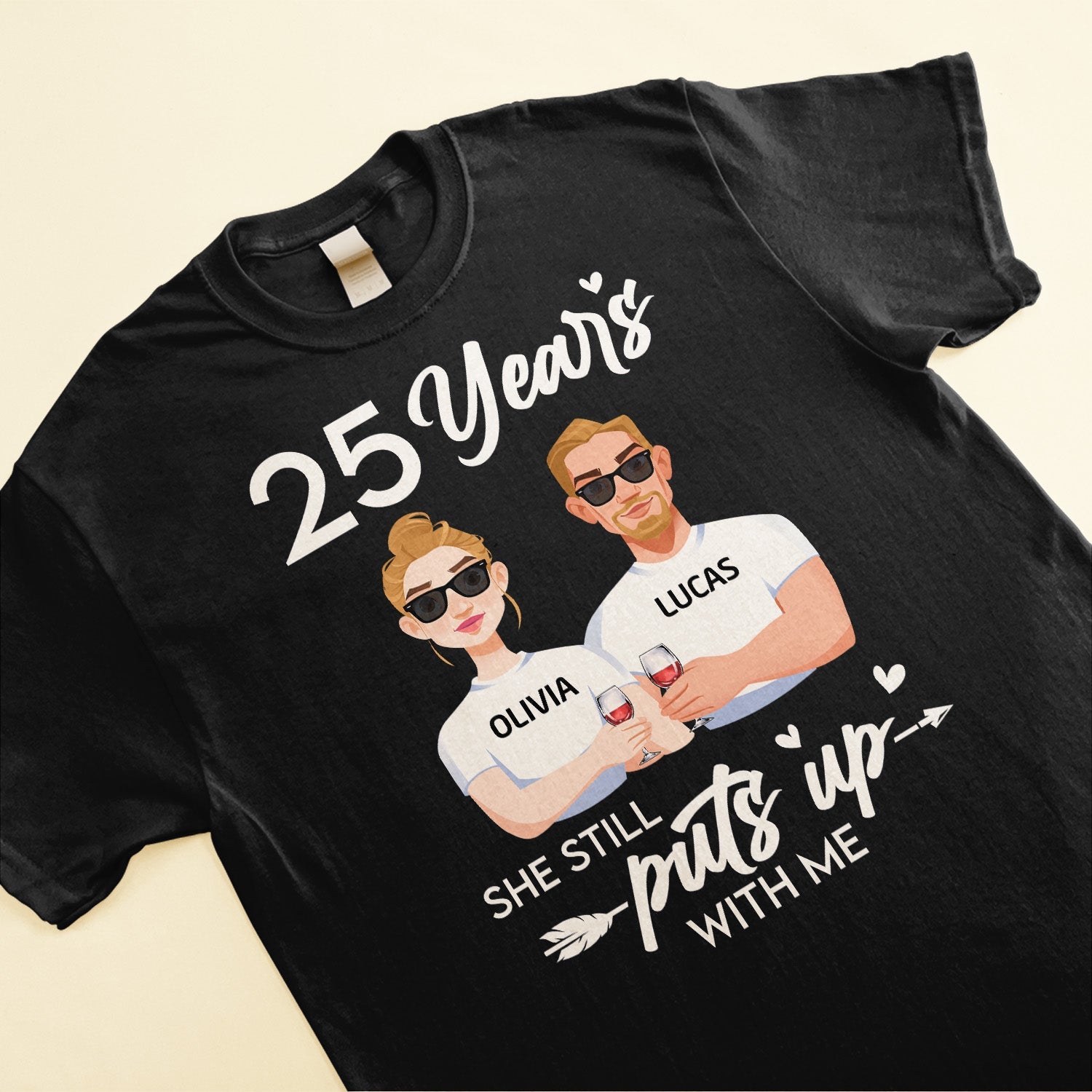 Anniversary Funny Matching Shirt Still Put Up With - Personalized Matching Couple Shirts