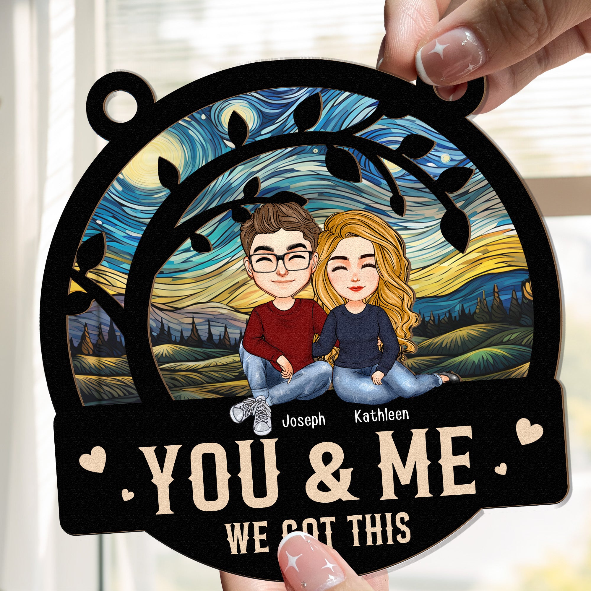 Anniversary Gift You And Me We Got This - Personalized Window Hanging Suncatcher Ornament