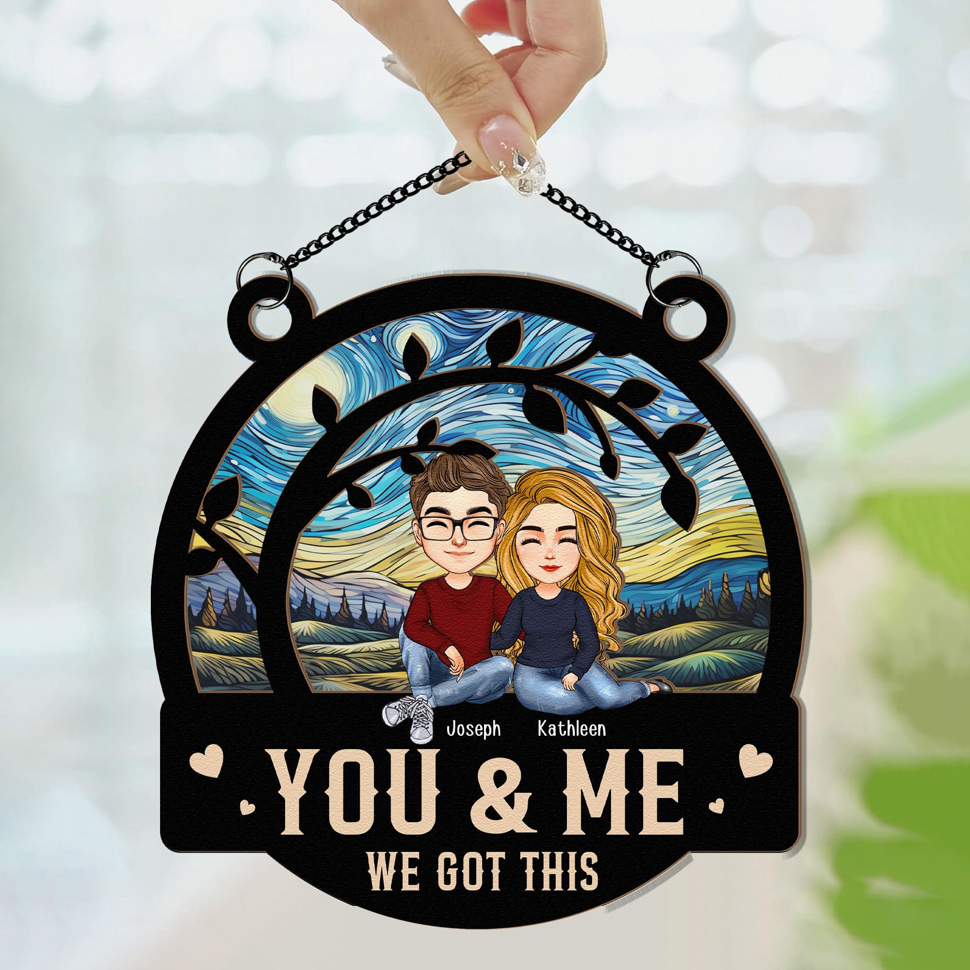 Anniversary Gift You And Me We Got This - Personalized Window Hanging Suncatcher Ornament