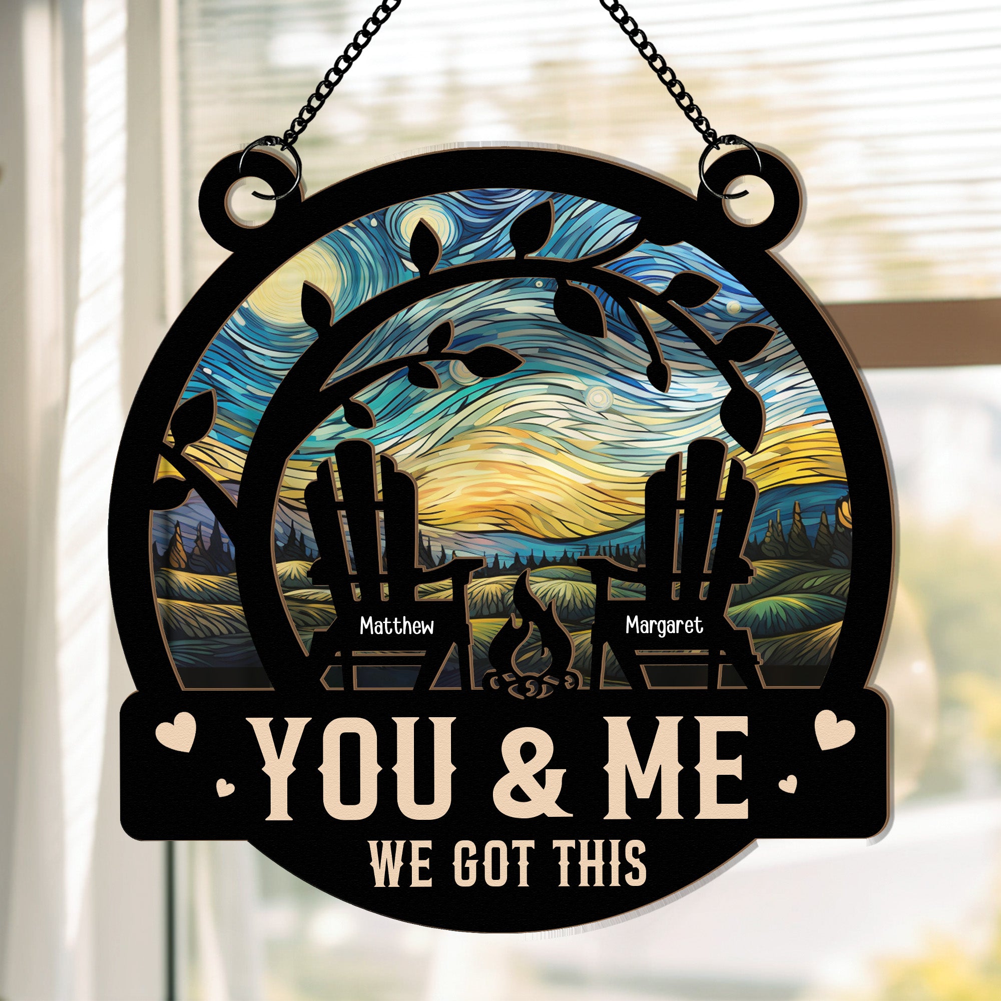 Anniversary Gift You & Me We Got This 2 - Personalized Window Hanging Suncatcher Ornament