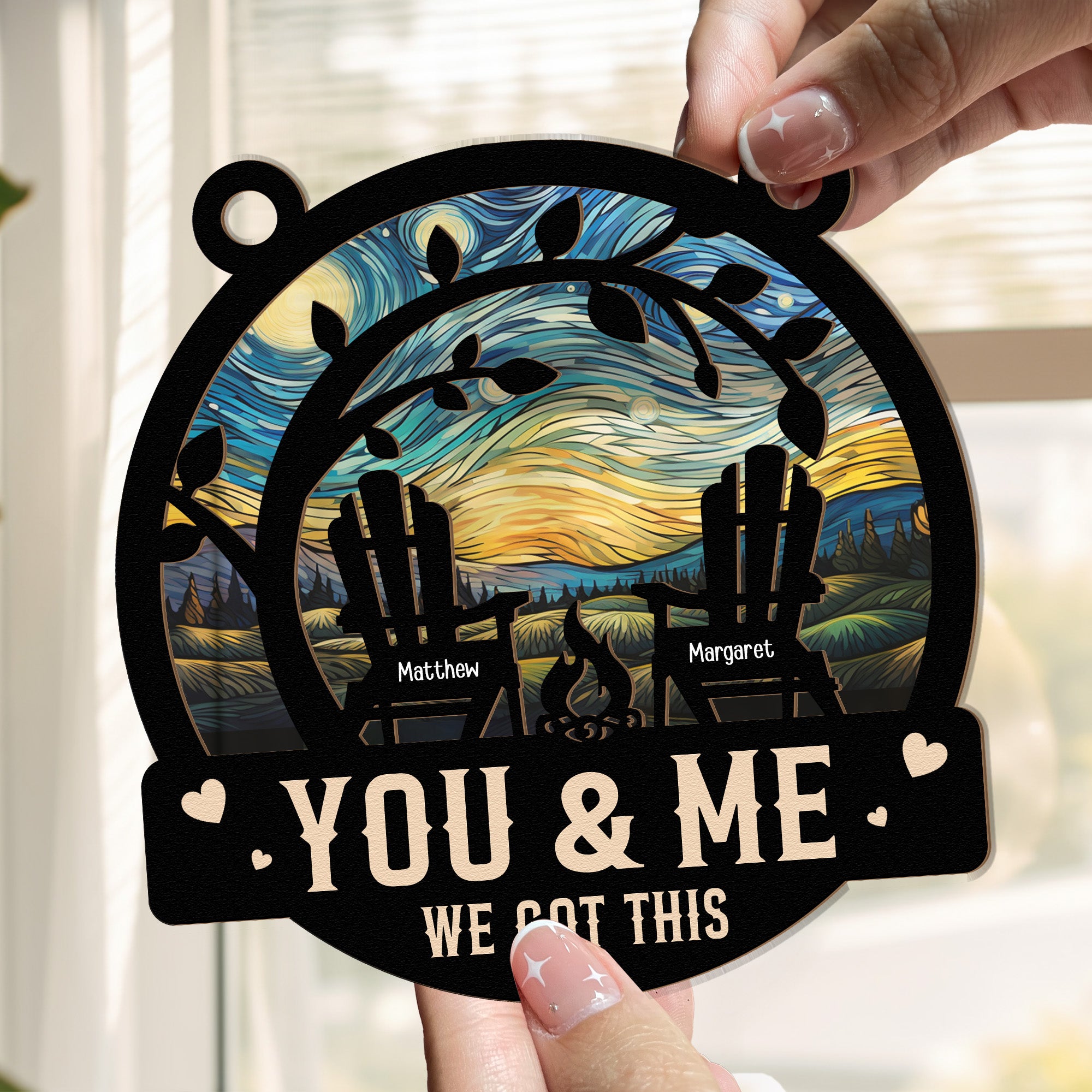 Anniversary Gift You & Me We Got This 2 - Personalized Window Hanging Suncatcher Ornament