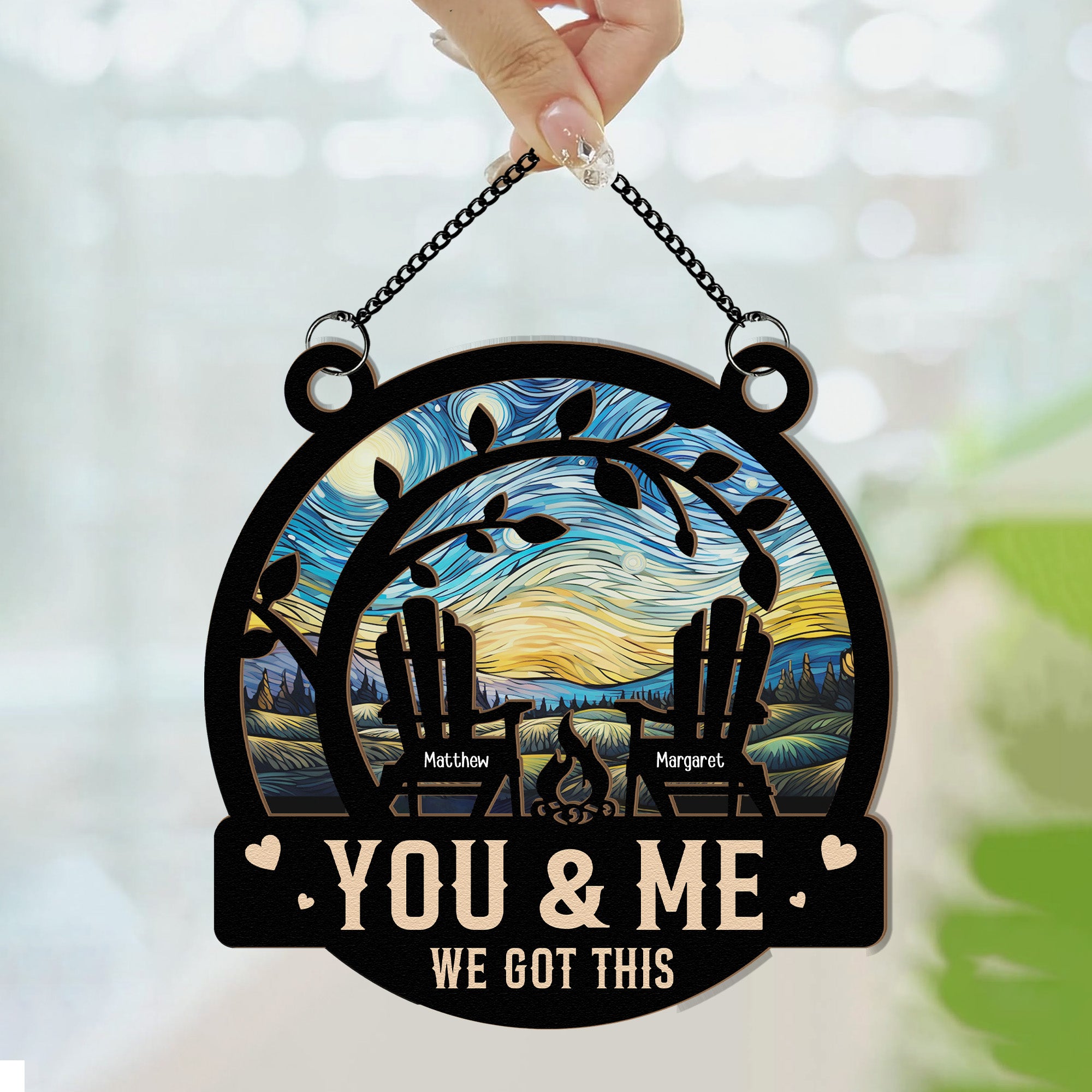 Anniversary Gift You & Me We Got This 2 - Personalized Window Hanging Suncatcher Ornament