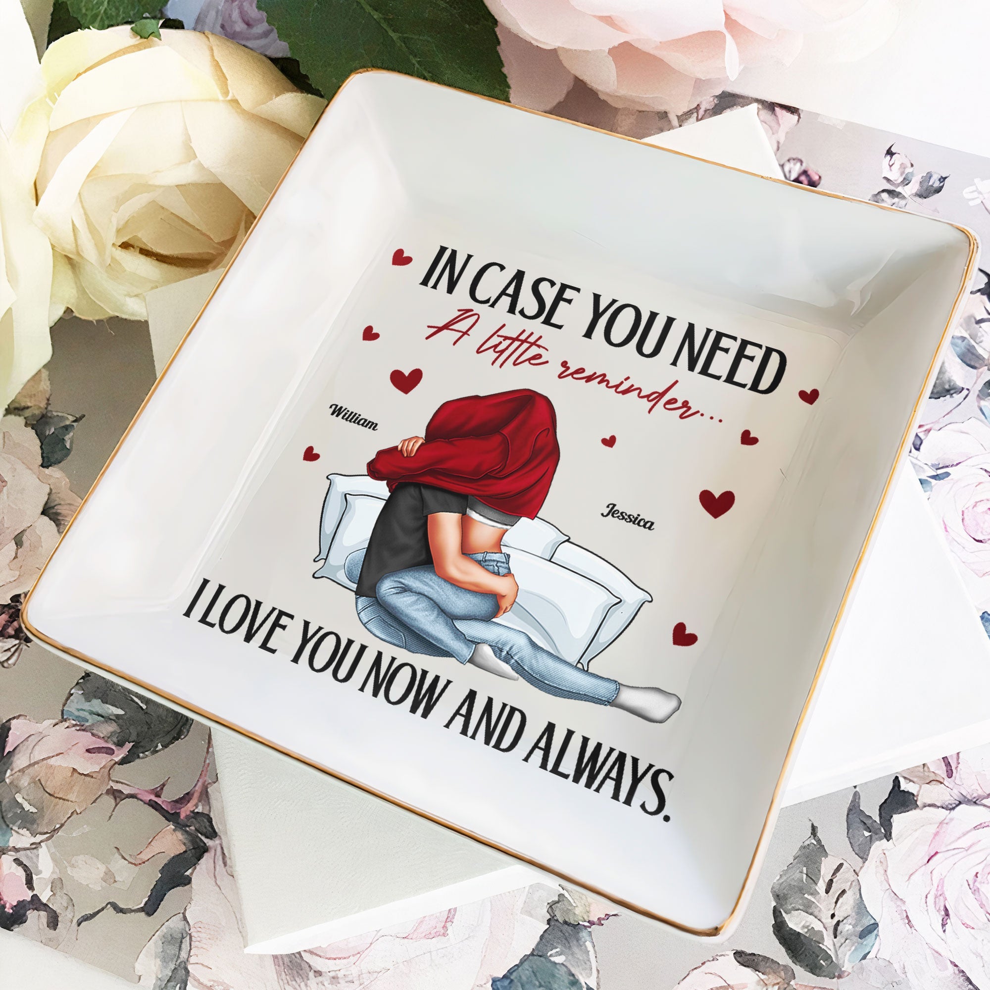 Anniversary Gifts For Women I Love You Now & Always - Personalized Jewelry Dish