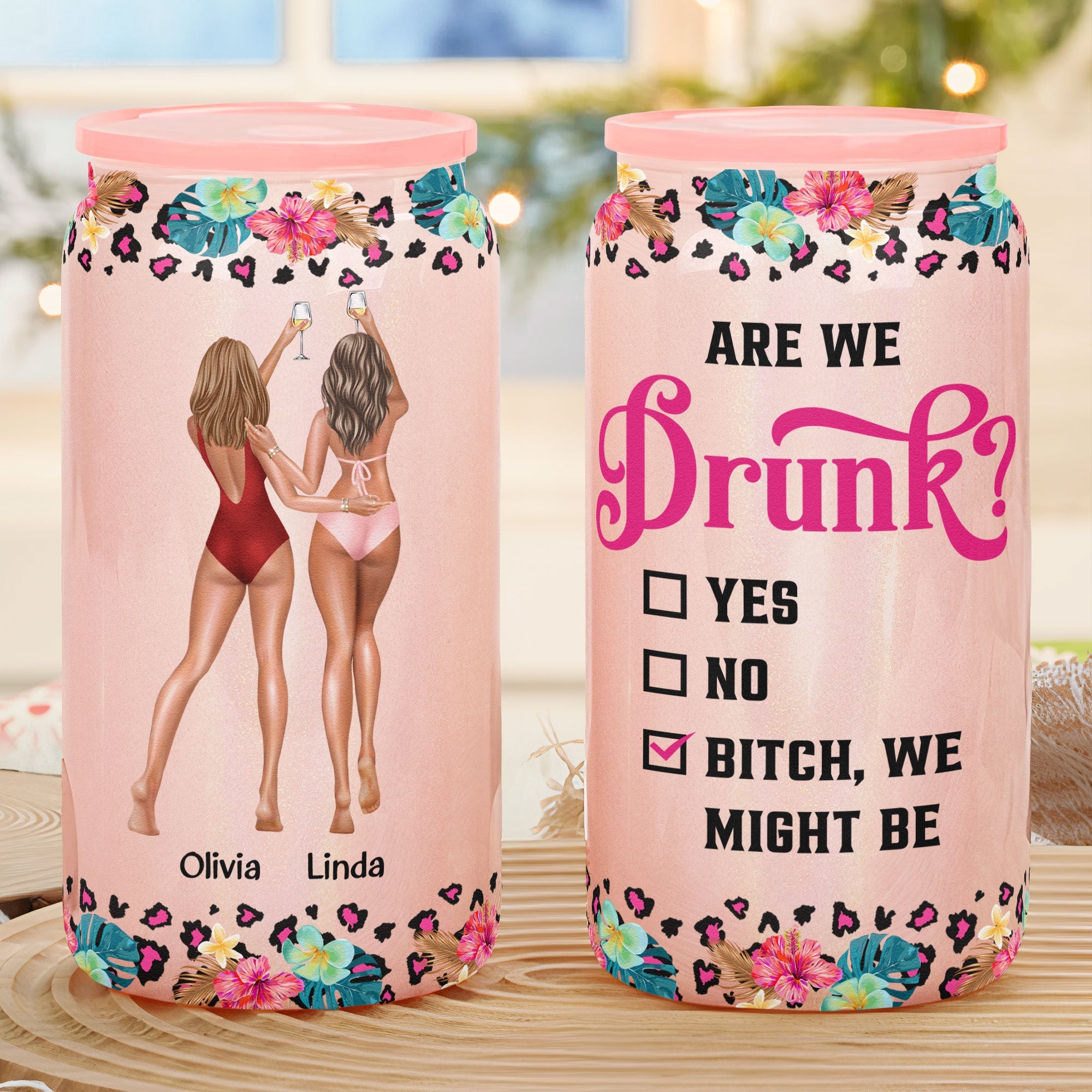 Are We Drunk - Personalized Shimmer Glass Can