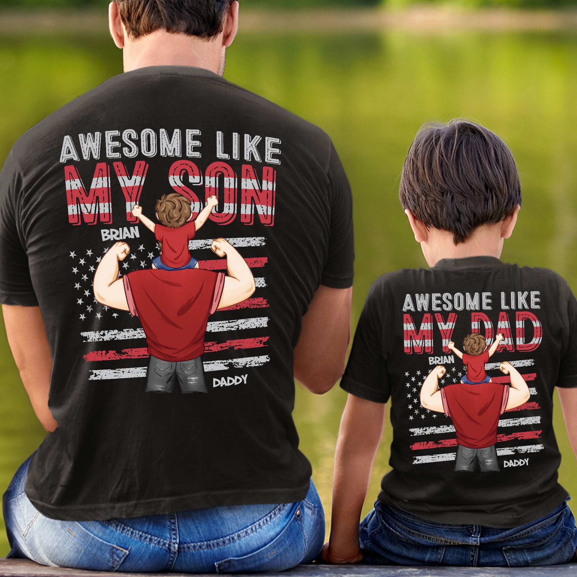 Awesome Like Mine - Personalized Back Printed Family Matching Shirts