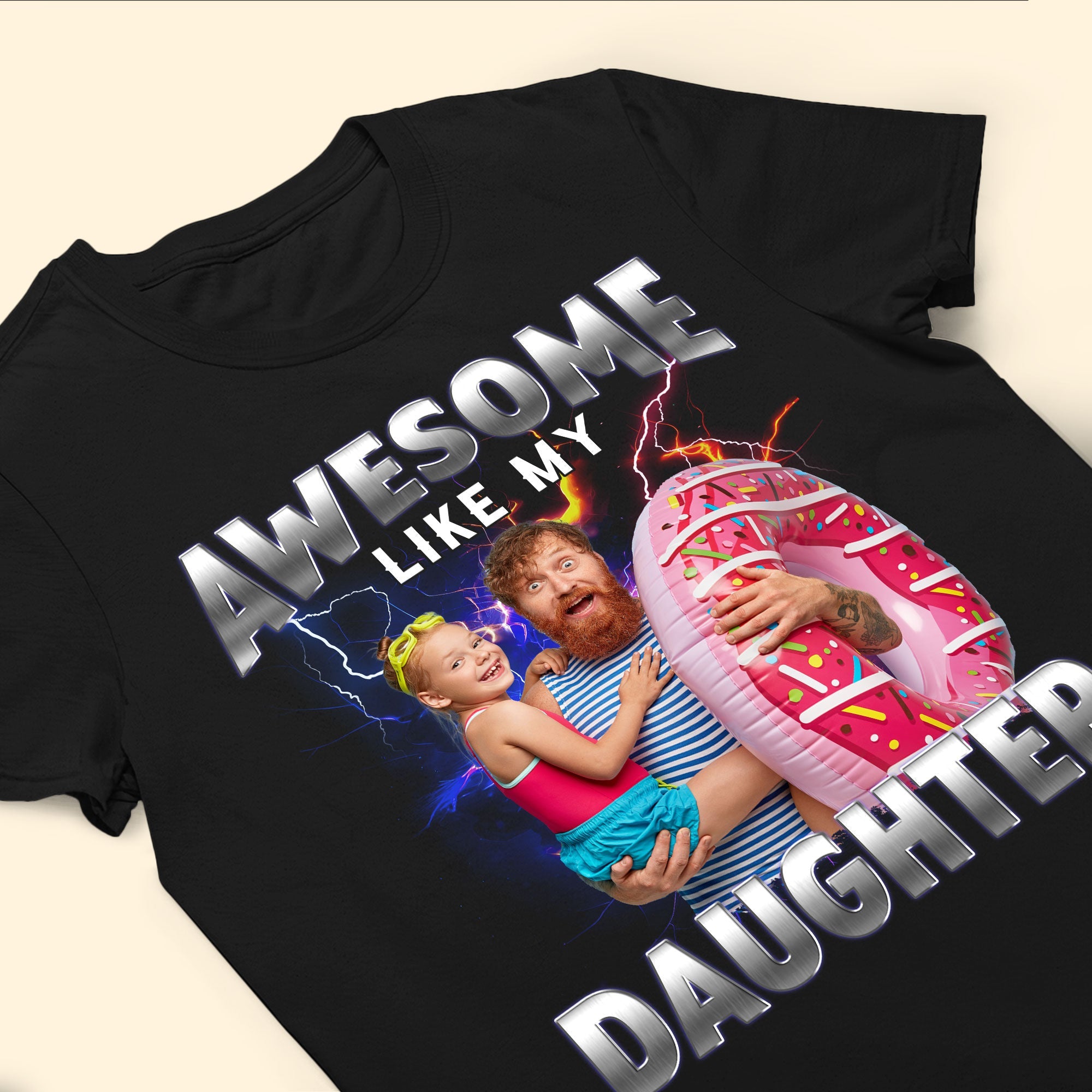 Awesome Like My Daughter Bootleg Style- Personalized Photo Shirt