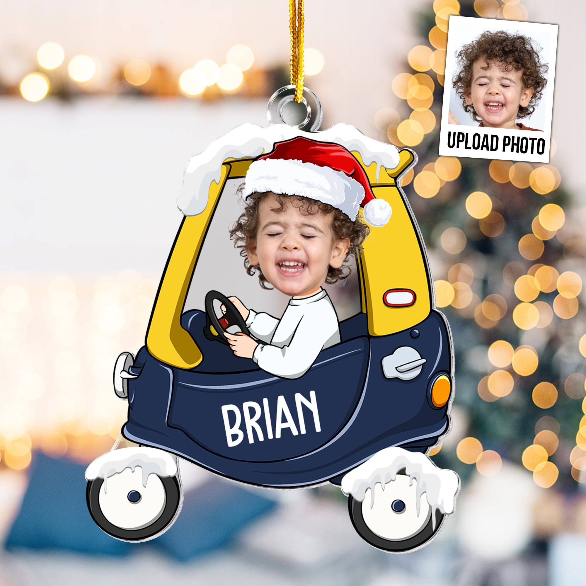 Baby In Car - Personalized Acrylic Photo Ornament