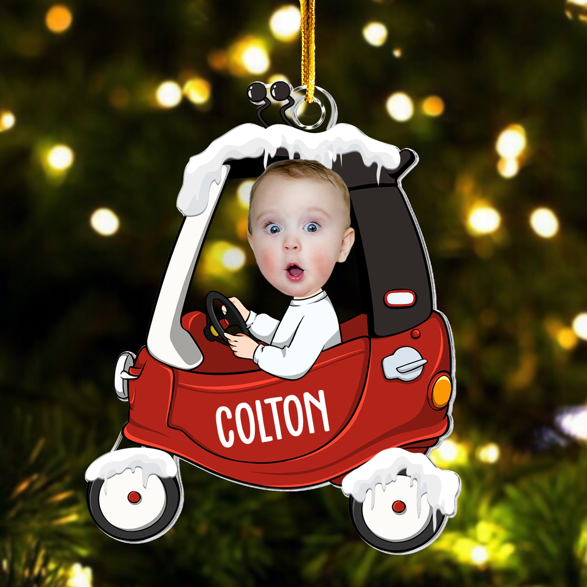 Baby In Car - Personalized Acrylic Photo Ornament