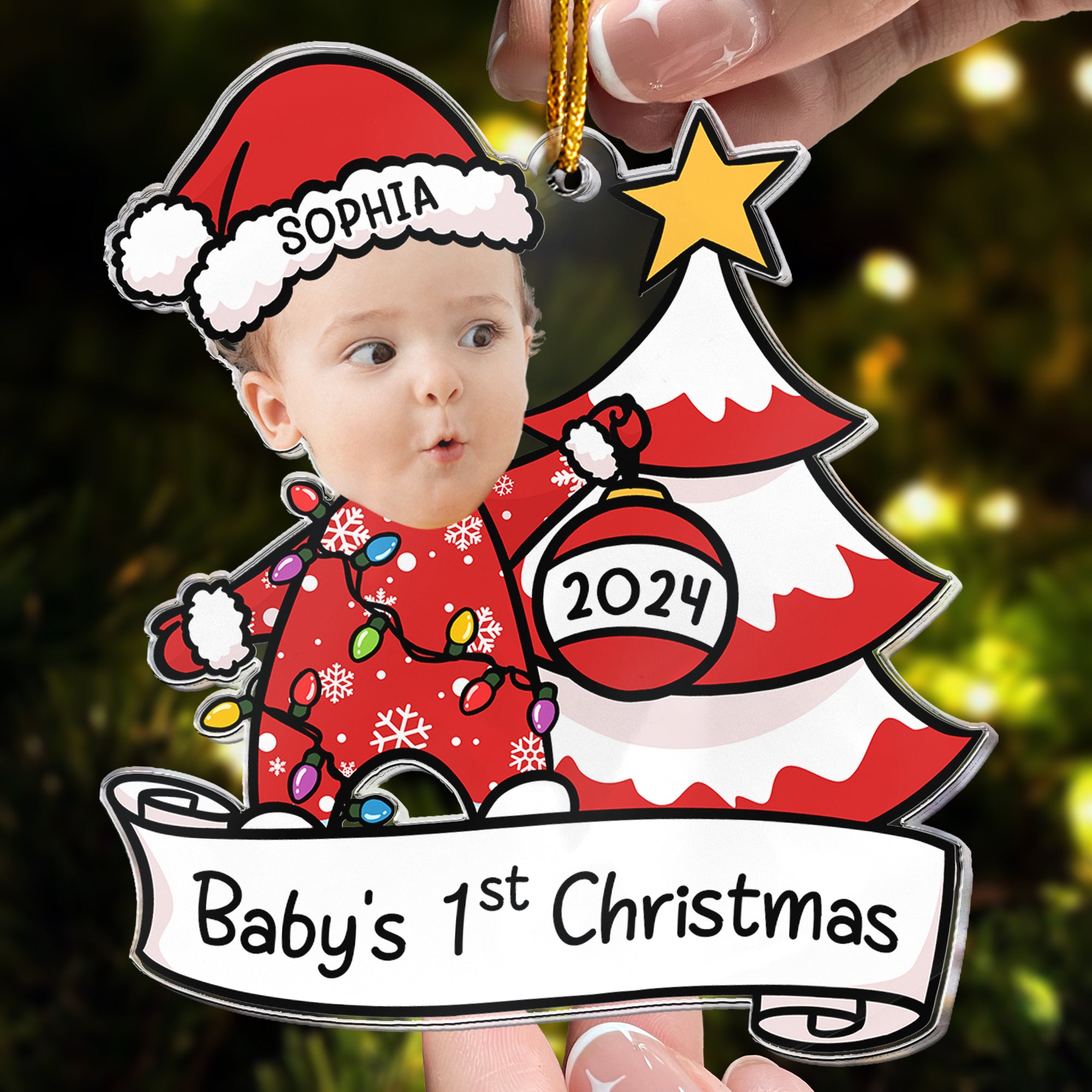 Baby's First Christmas - Personalized Acrylic Photo Ornament