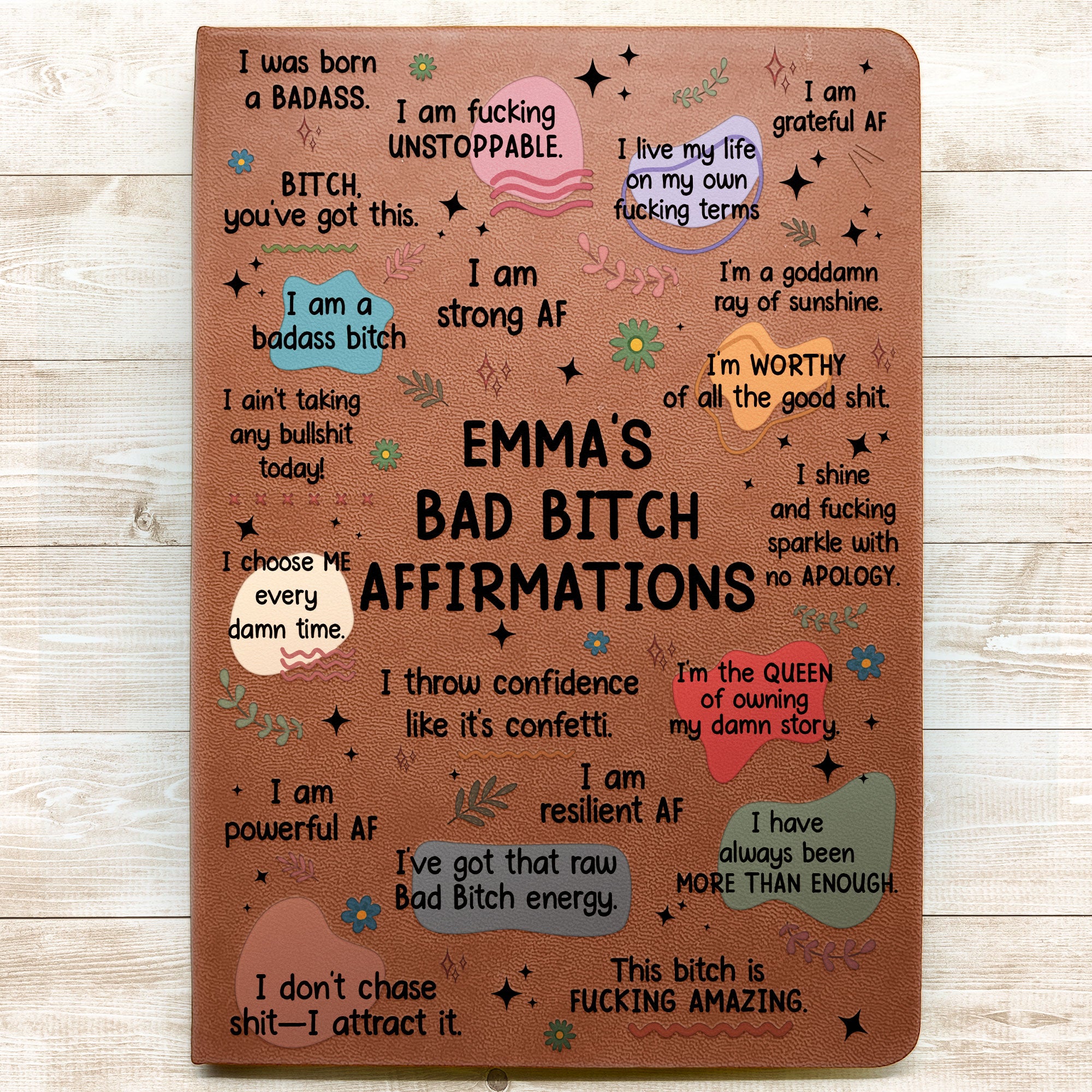 Bad B*tch Affirmations - Personalized Leather Journal