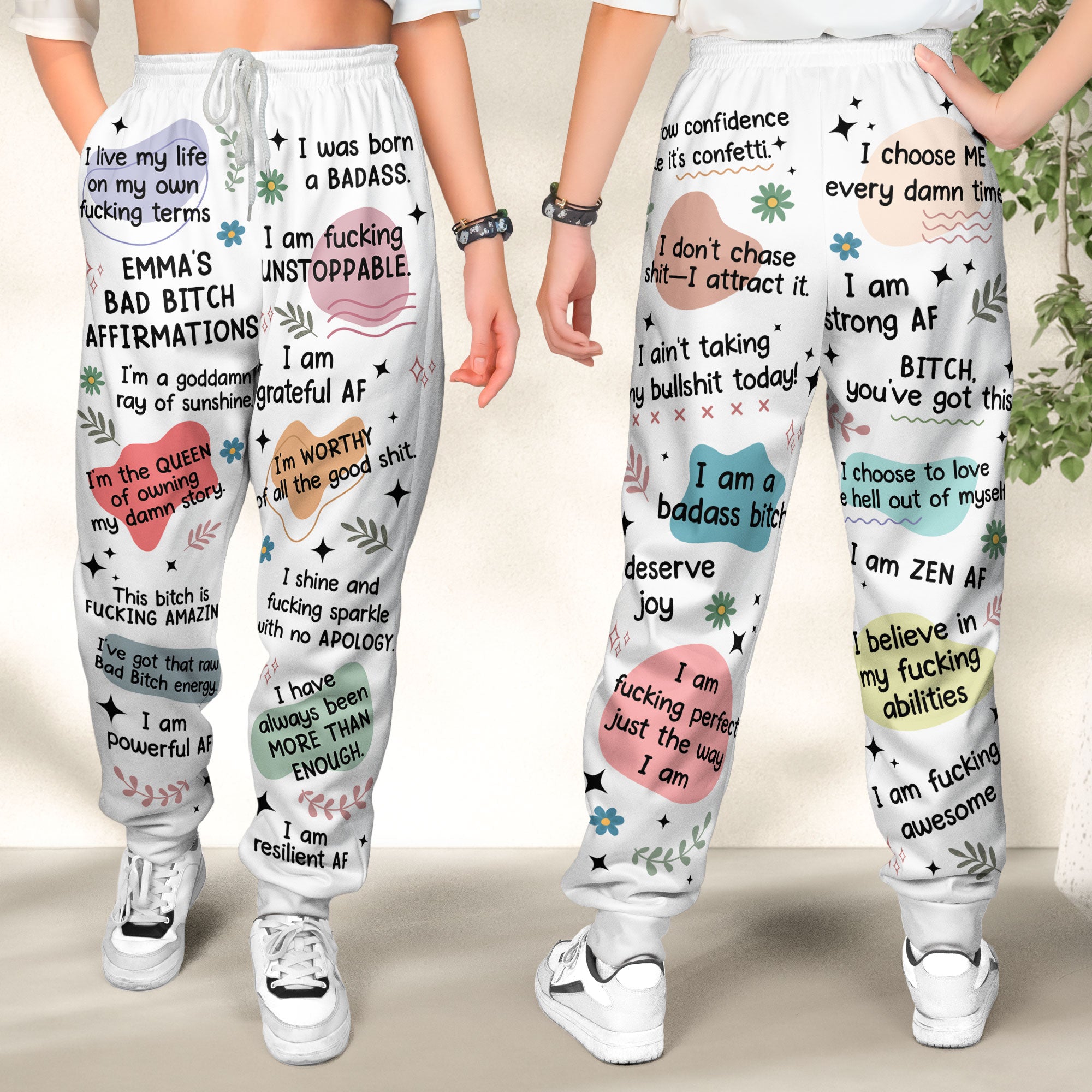 Bad B*tch Affirmations - Personalized Sweatpants